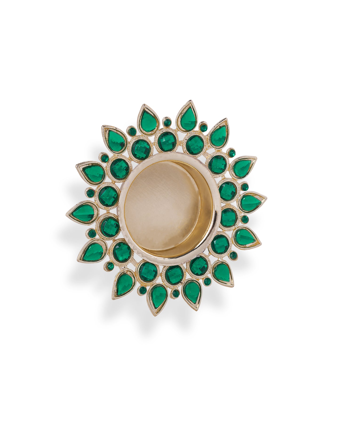 Crystal Diya with T-Light- Set of Four,candle holder stand with free candle