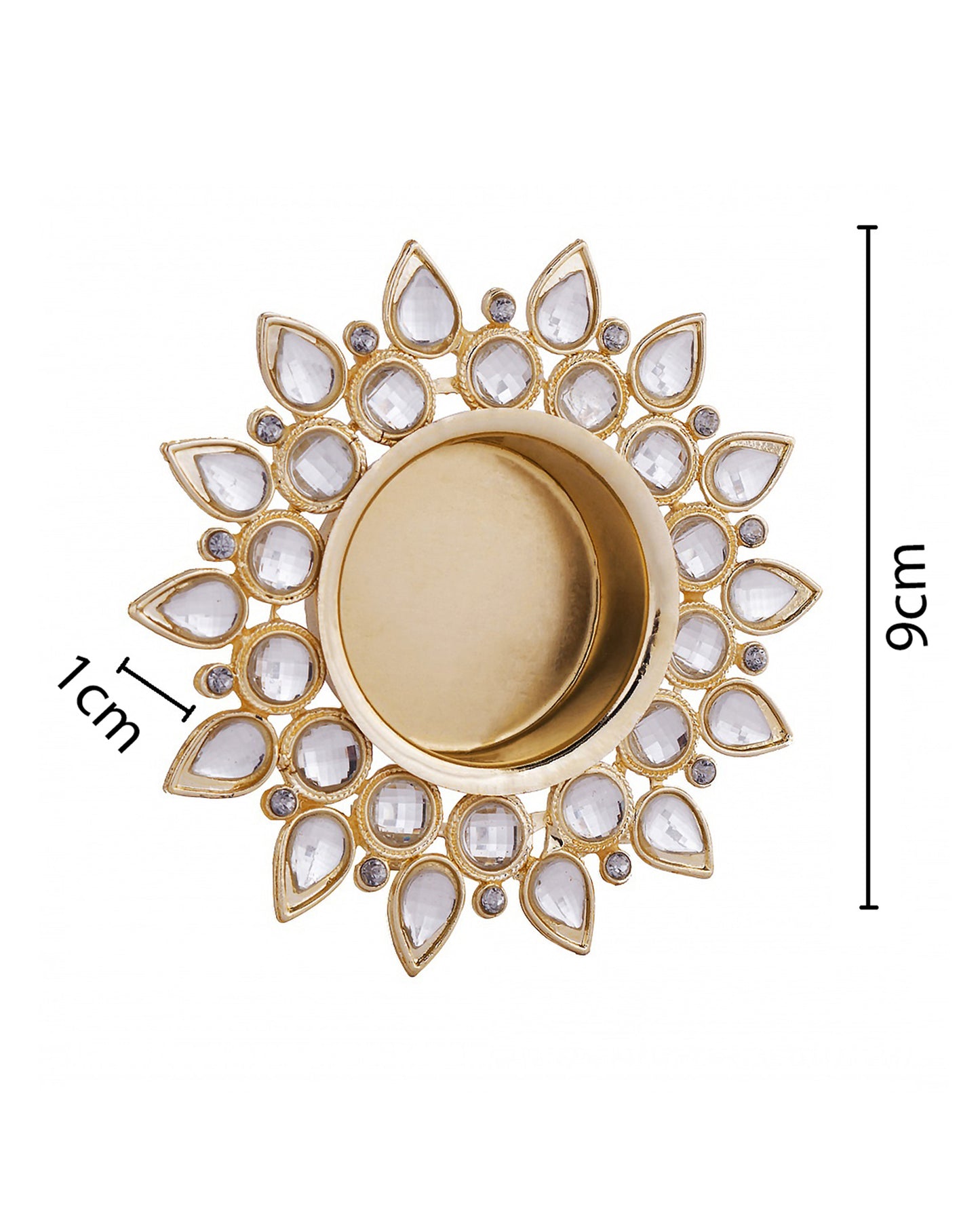 Crystal Diya with T-Light- Set of Four,candle holder stand with free candle