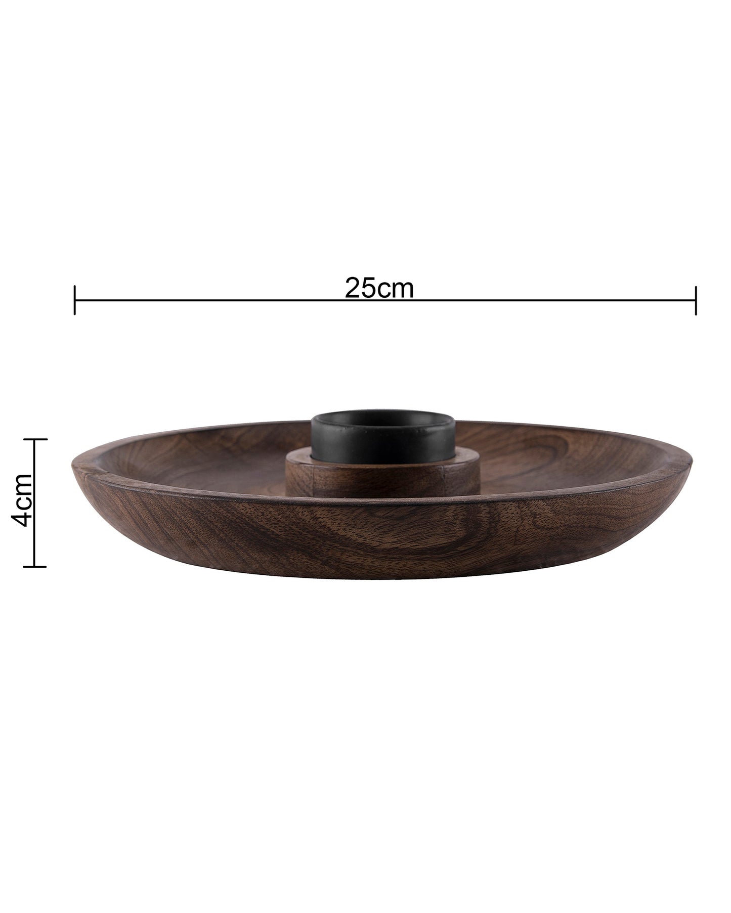 Wood Chip-N-Dip Black With White Dip-Bowl 10"