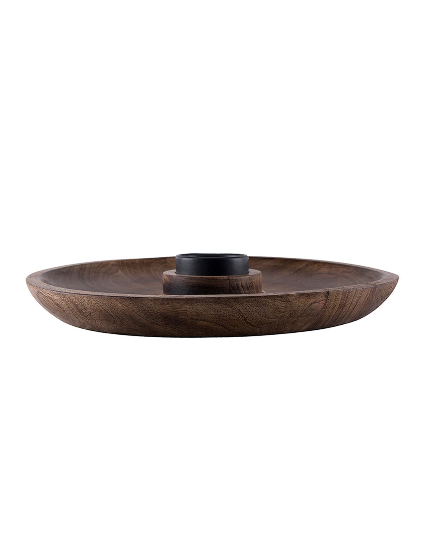Wood Chip-n-Dip Black with White Dip-Bowl 12"