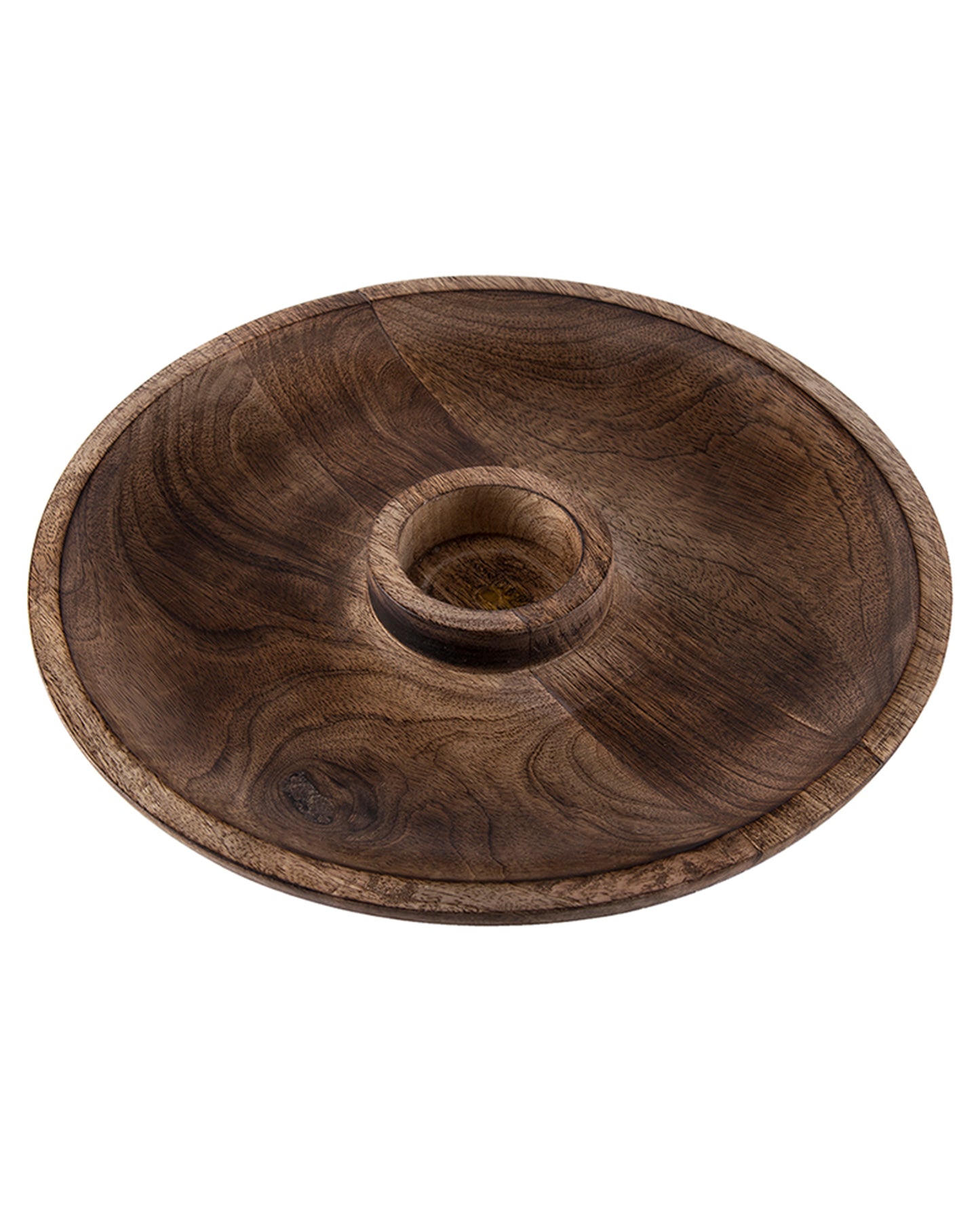 Wood Chip-n-Dip Black with White Dip-Bowl 12"