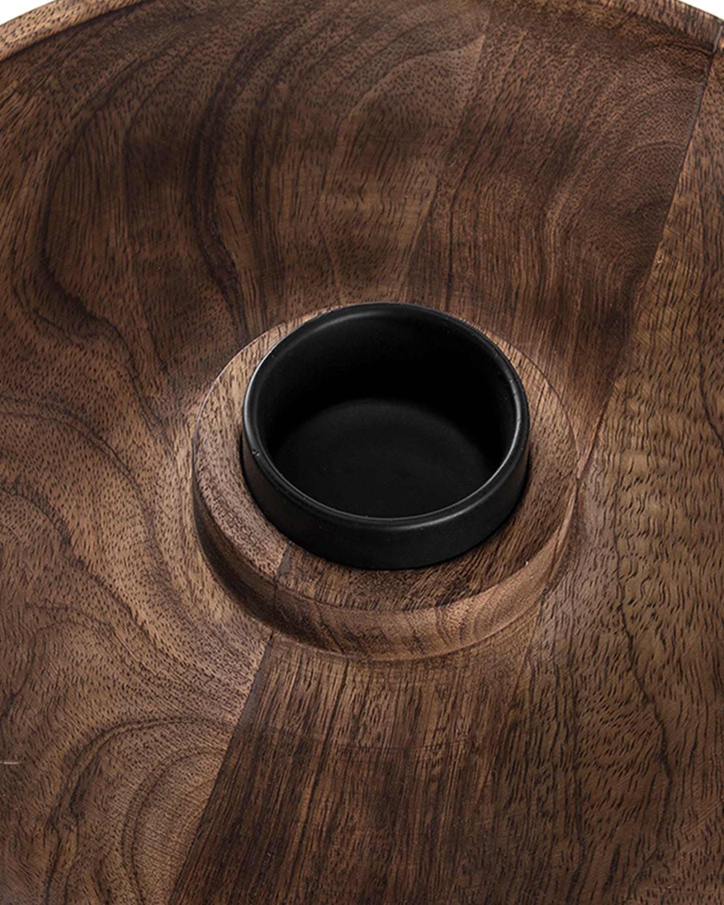 Wood Chip-n-Dip Black with White Dip-Bowl 12"