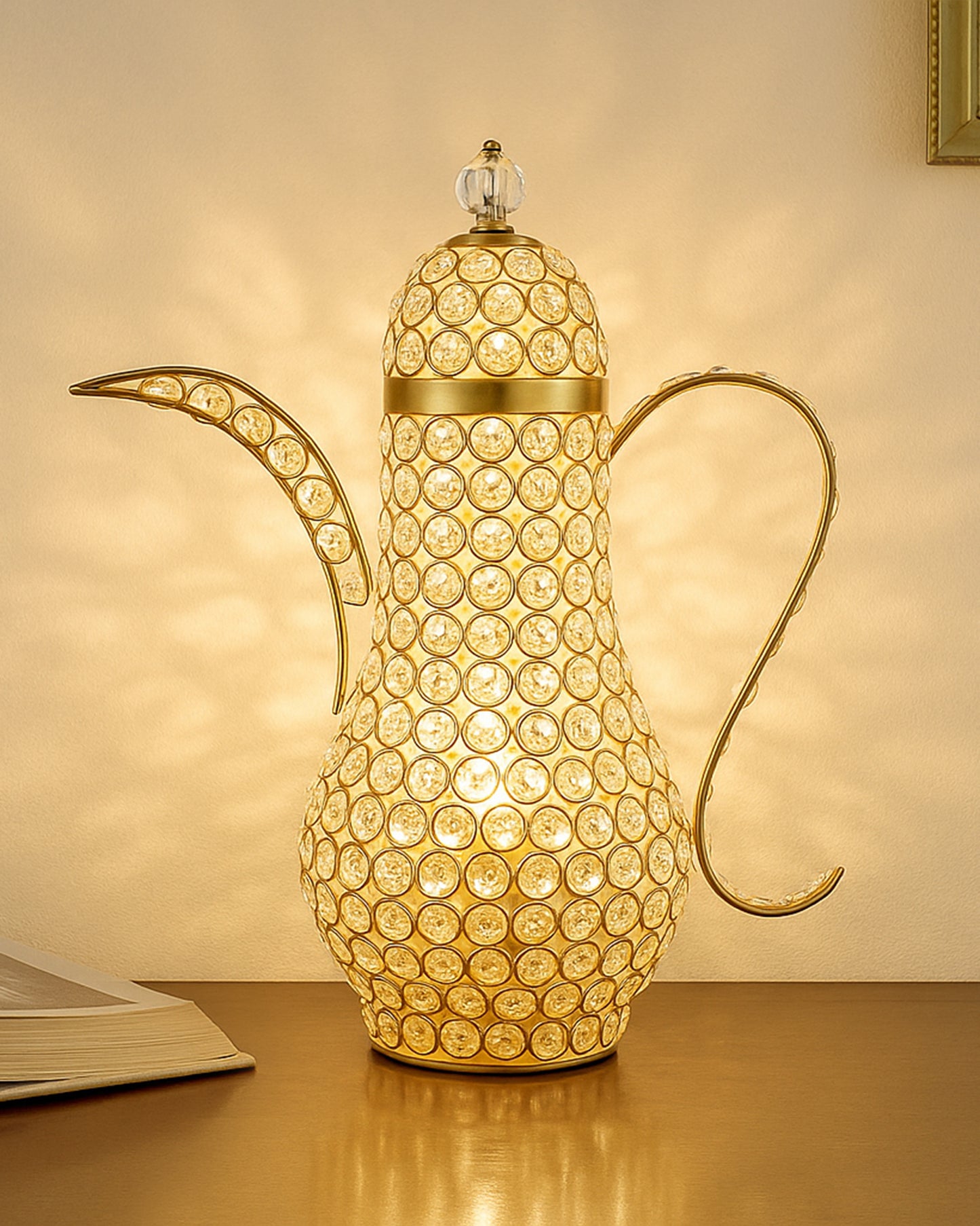 Vintage Crystal Surahi Table Lamp