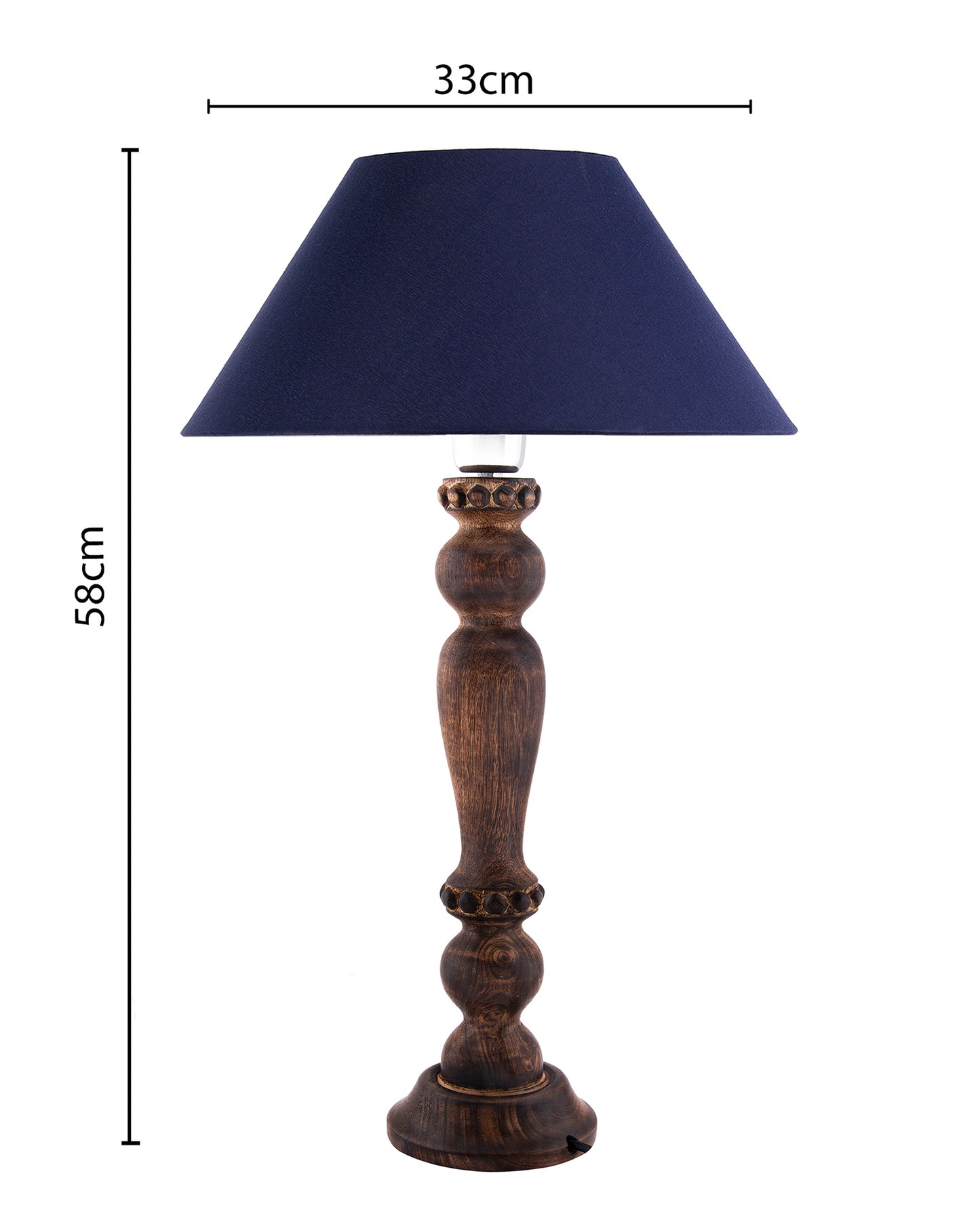 Classic Victorian Black Wood Table Lamp With Shade