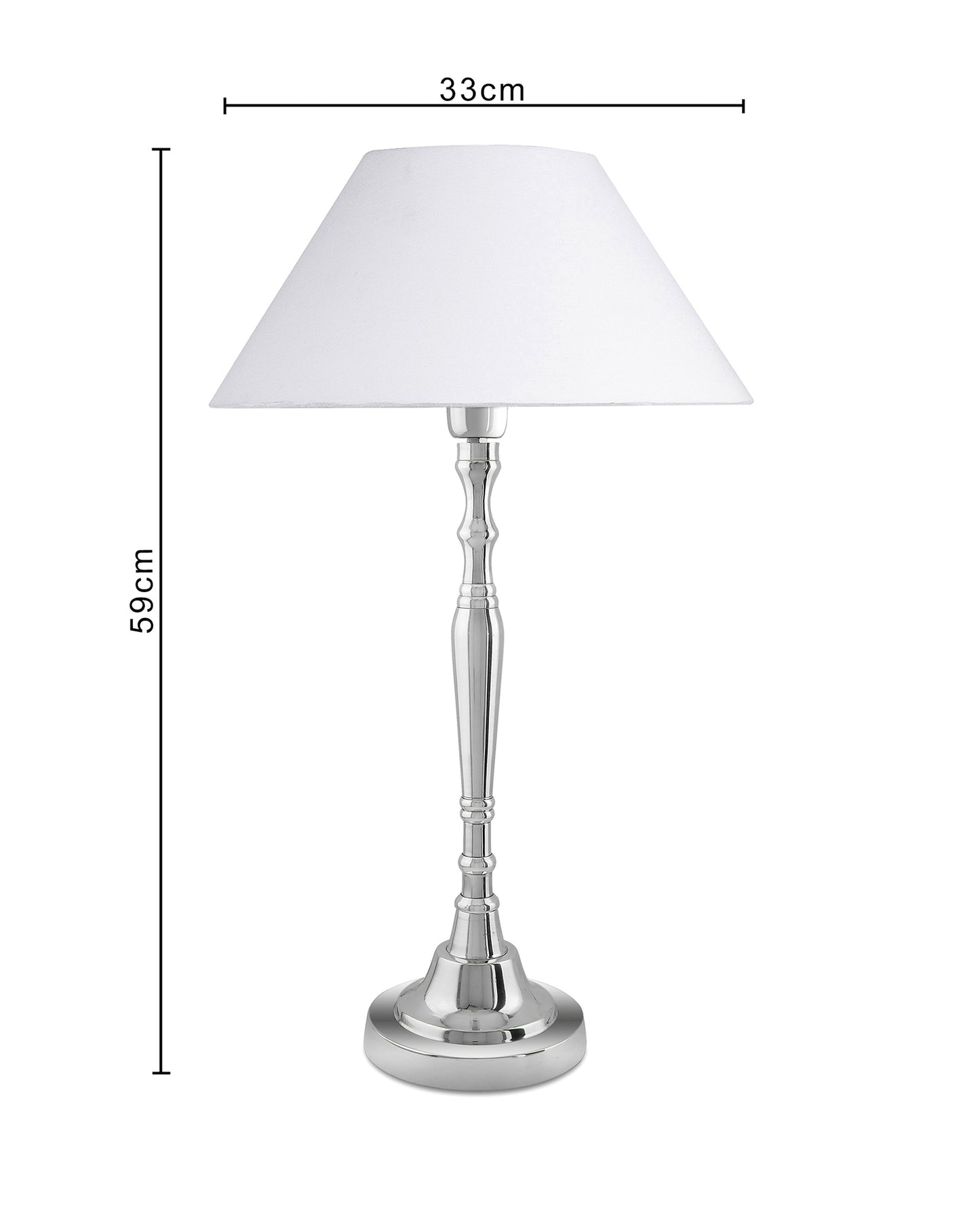 Imperial nickel brushed lamp with shade