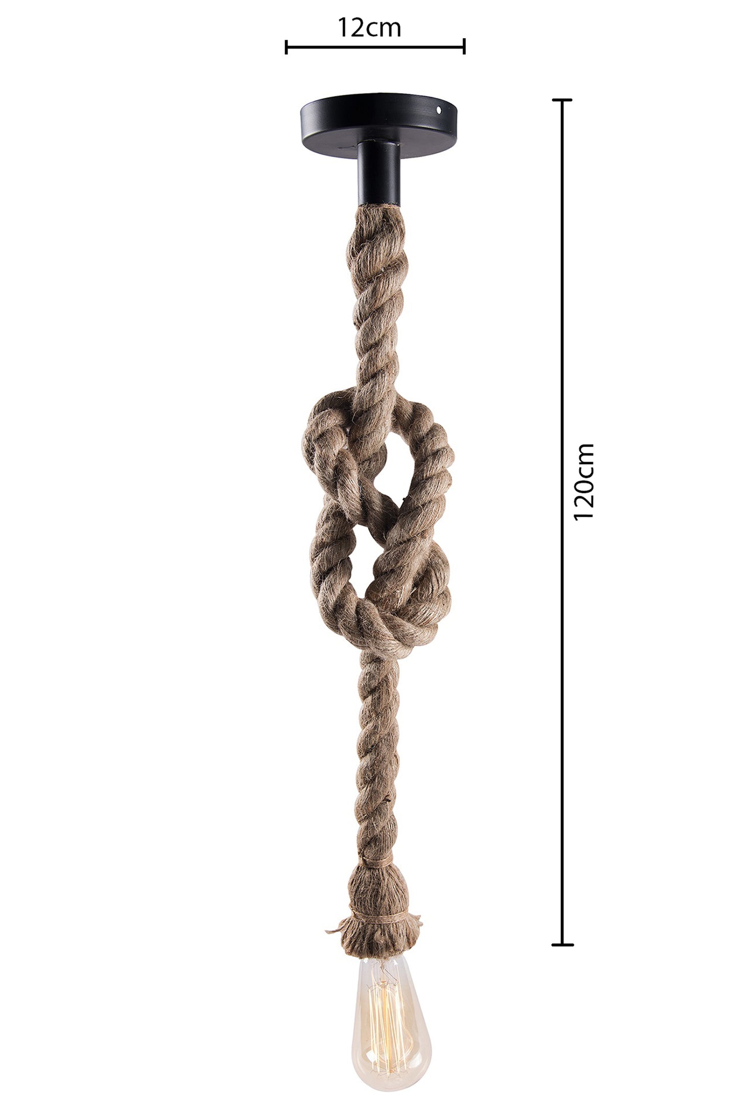 Edison lamp Rustic Rope hanging/pendant E27 Holder, Decorative, Hanging Light Vintage Retro Ceiling Light, Beige color. 1.2 Meter