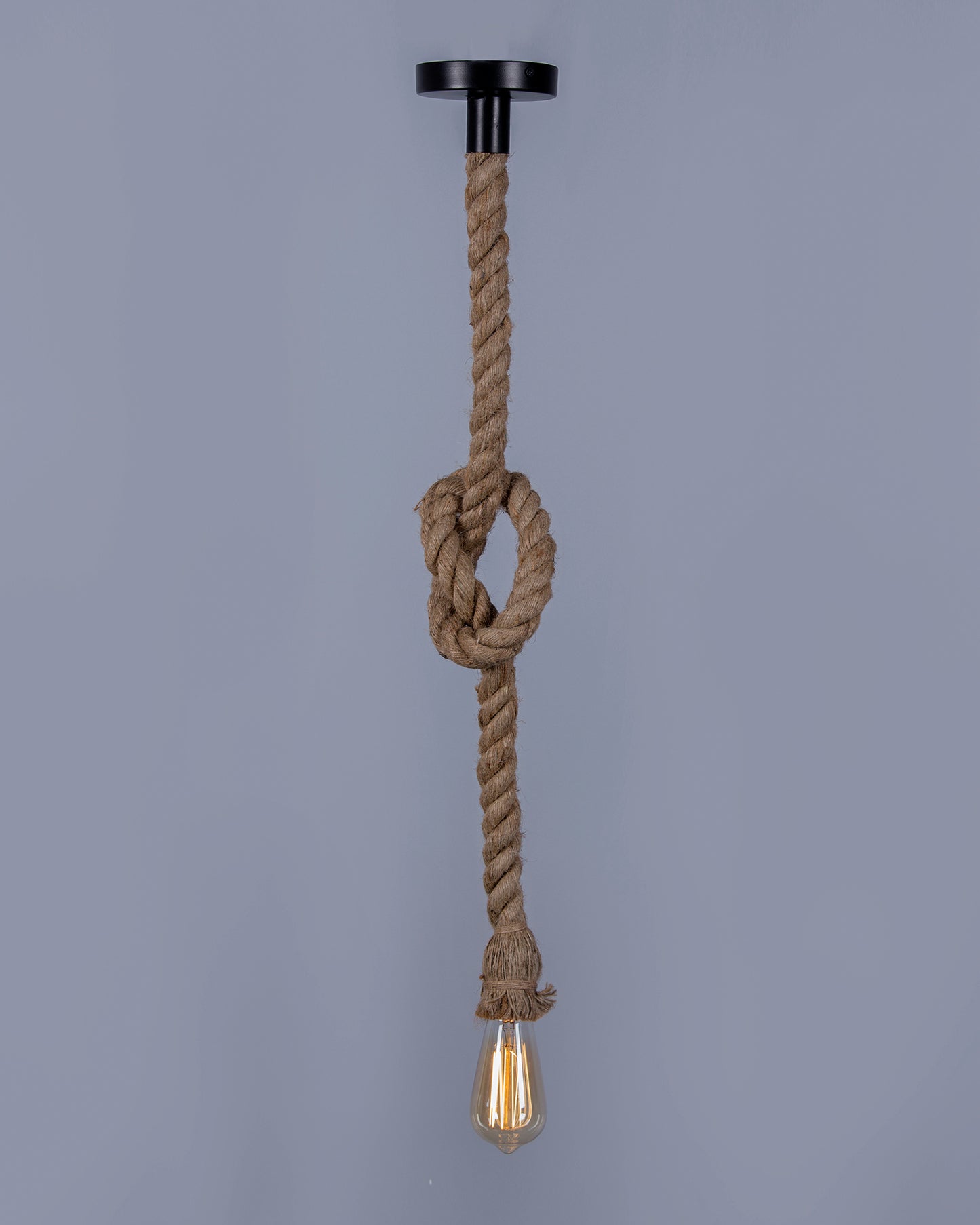 Edison lamp Rustic Rope hanging/pendant E27 Holder, Decorative, Hanging Light Vintage Retro Ceiling Light, Beige color. 1.2 Meter