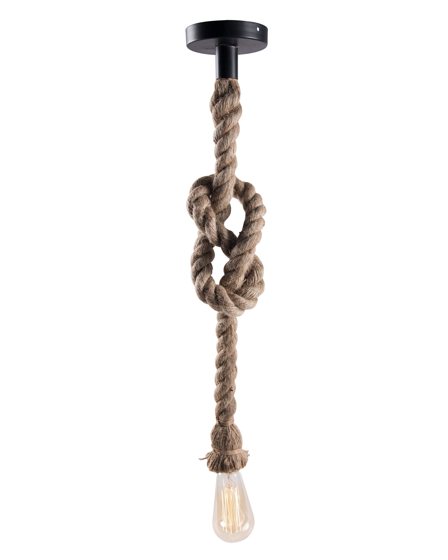 Edison lamp Rustic Rope hanging/pendant E27 Holder, Decorative, Hanging Light Vintage Retro Ceiling Light, Beige color. 1.2 Meter