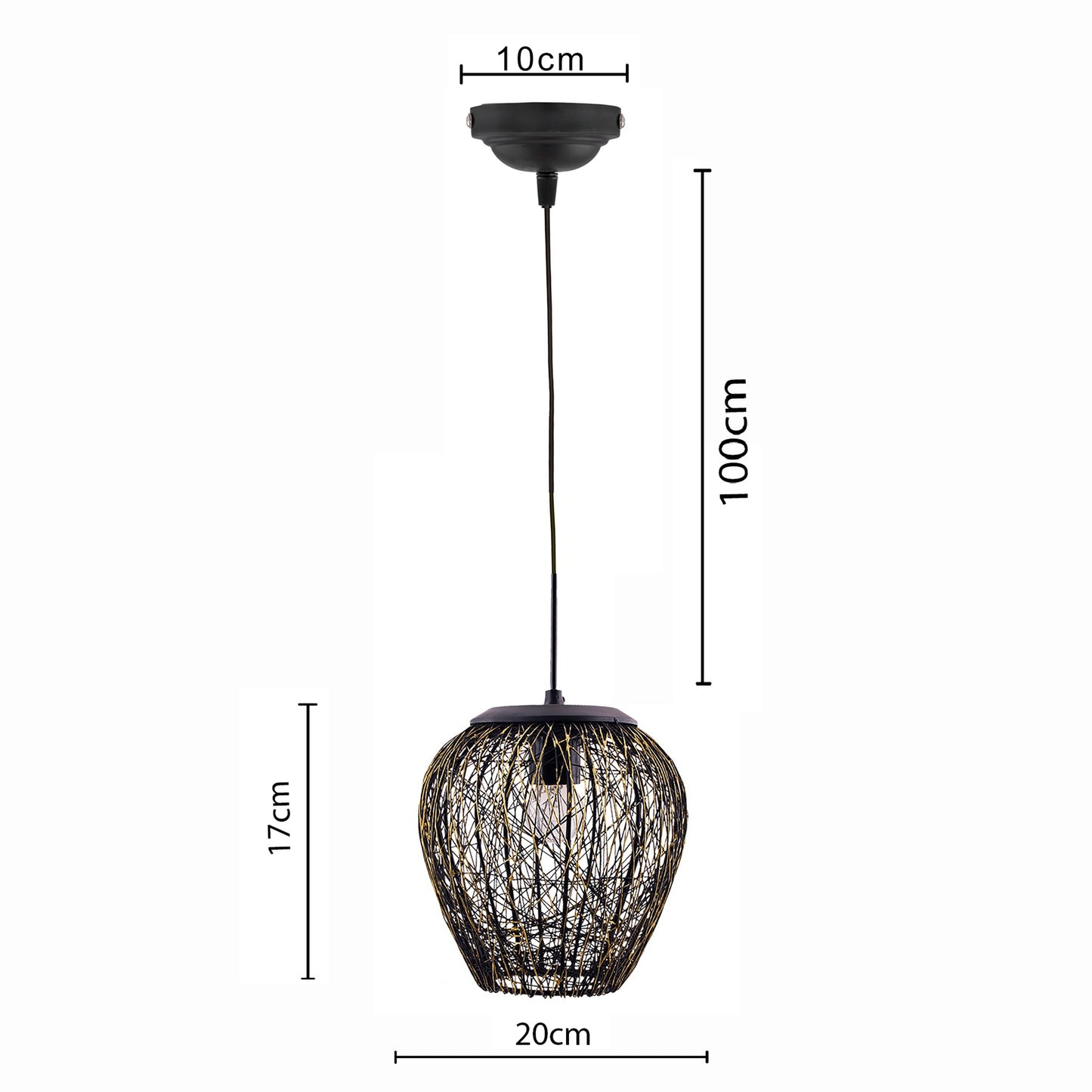 Hanging Black Steel Wire Mesh Pendant, hanging light, lamp
