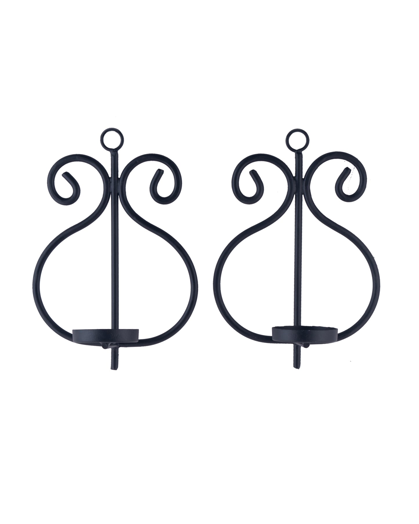 Set of 2 Decorative Wall Sconce/Candle Holder With Glass and Free T-light Candles