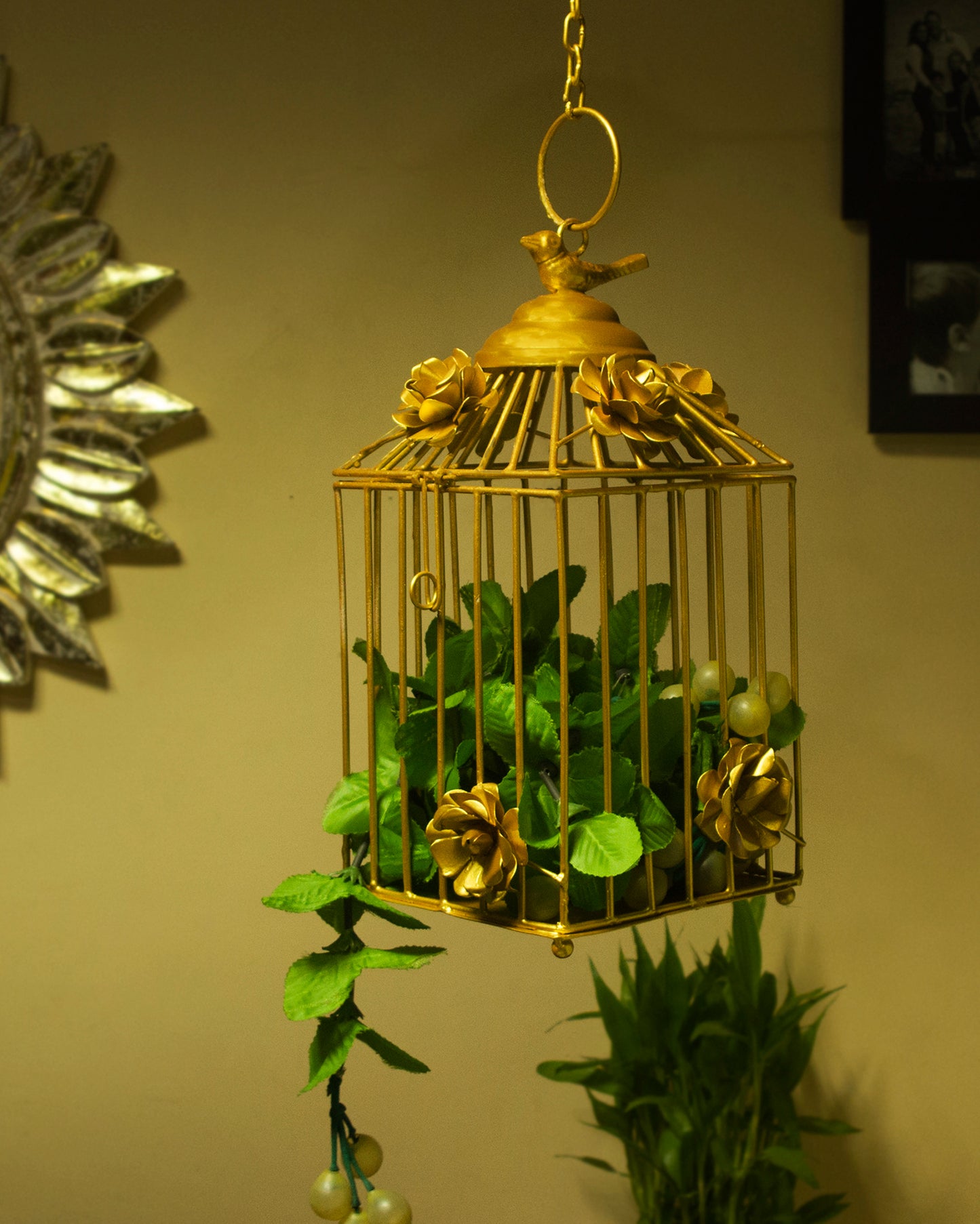 Decorative Hanging Bird Cage, Balcony/Patio Planter cage/hanging Candle holder