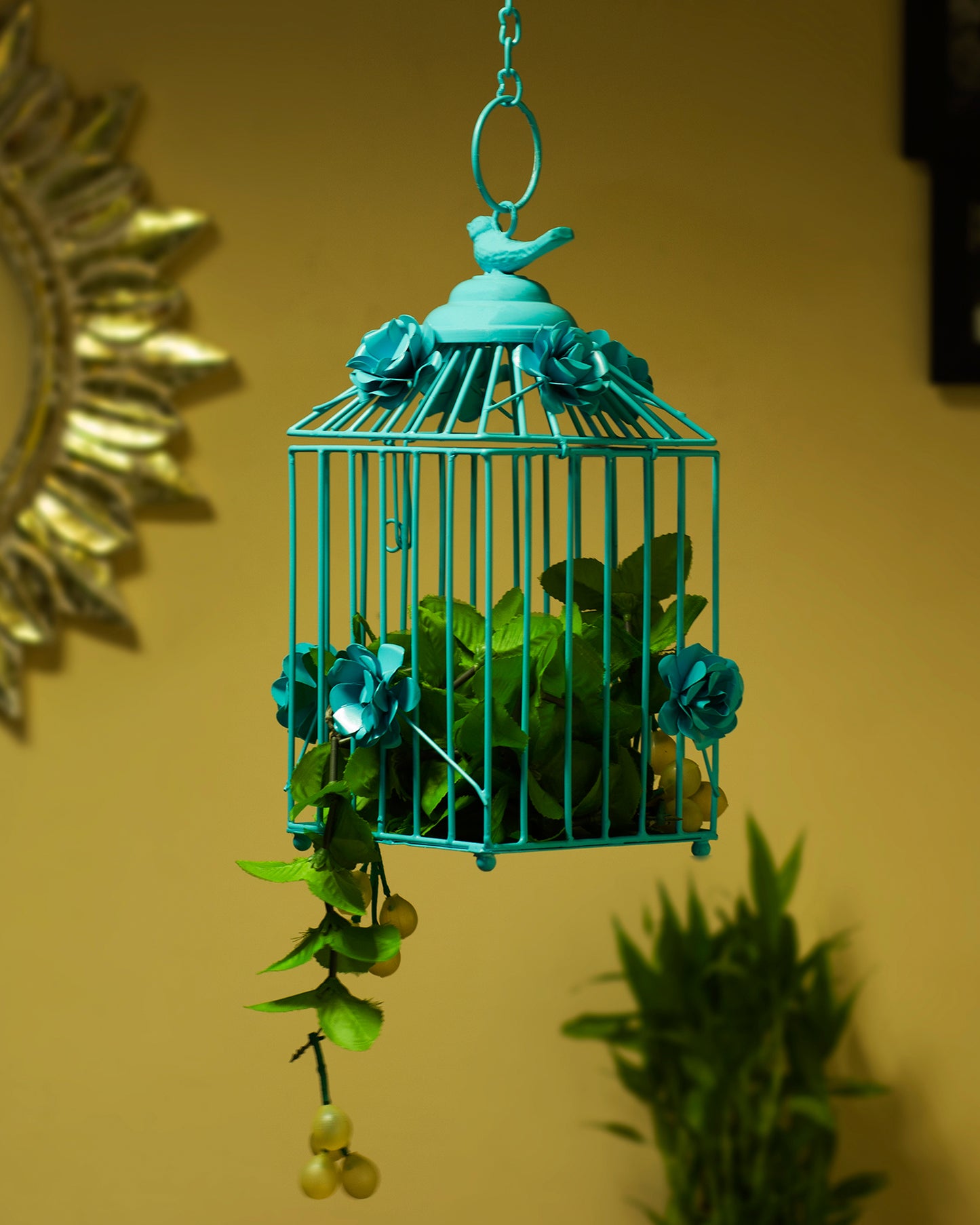 Decorative Hanging Bird Cage, Balcony/Patio Planter cage/hanging Candle holder