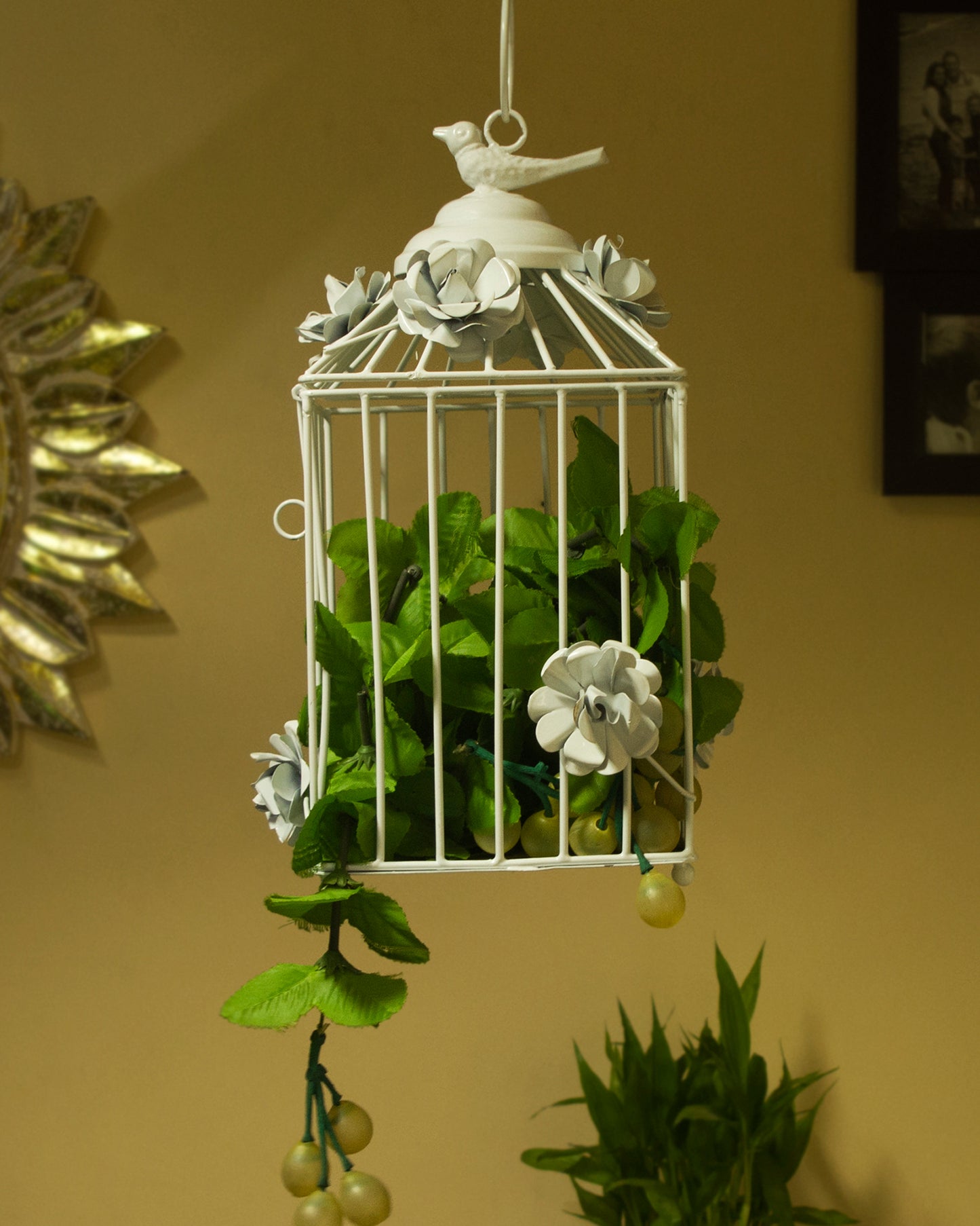 Decorative Hanging Bird Cage, Balcony/Patio Planter cage/hanging Candle holder