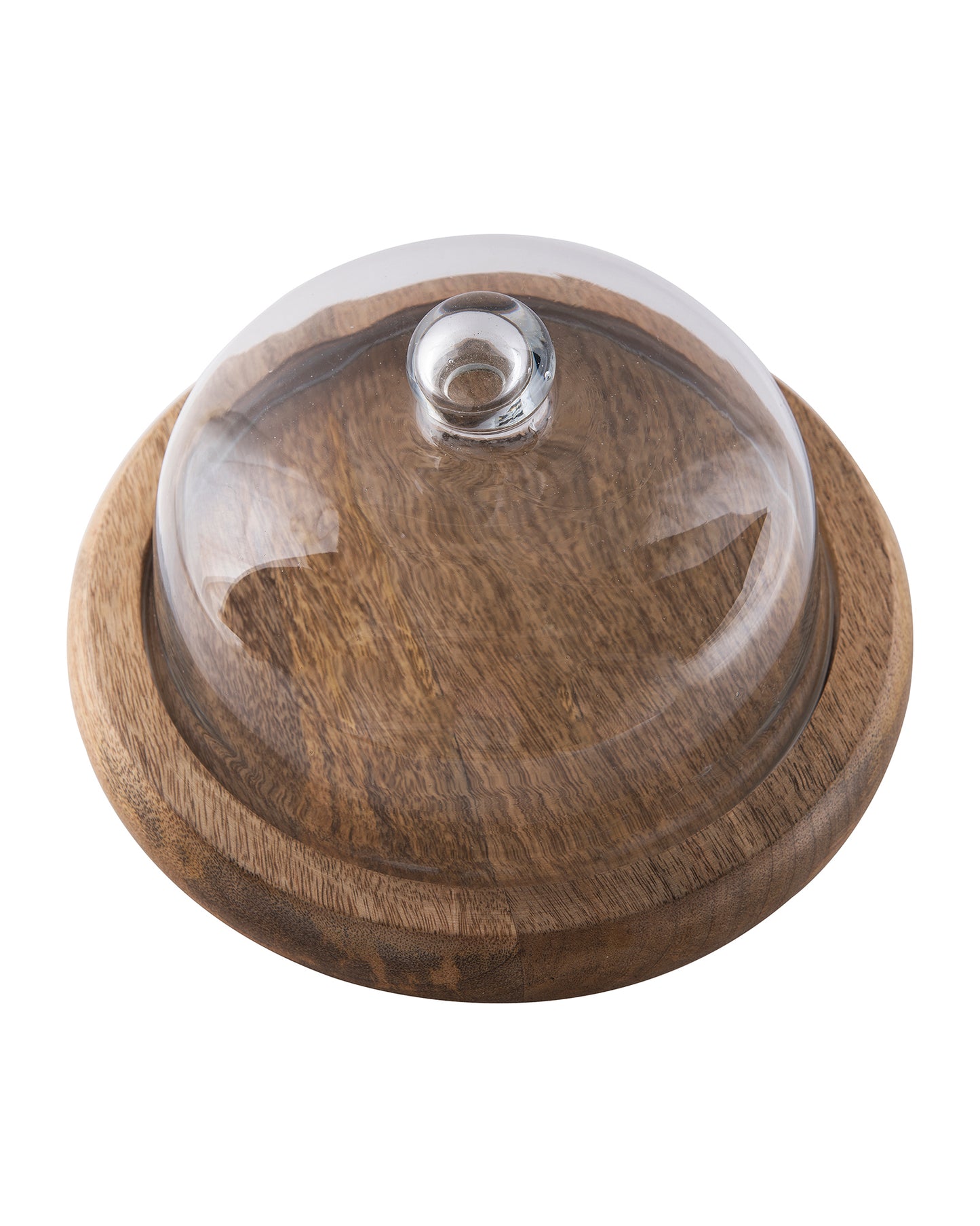 Rustic Flat base cake/cupcake stand with glass dome, cookie/dessert serving platter