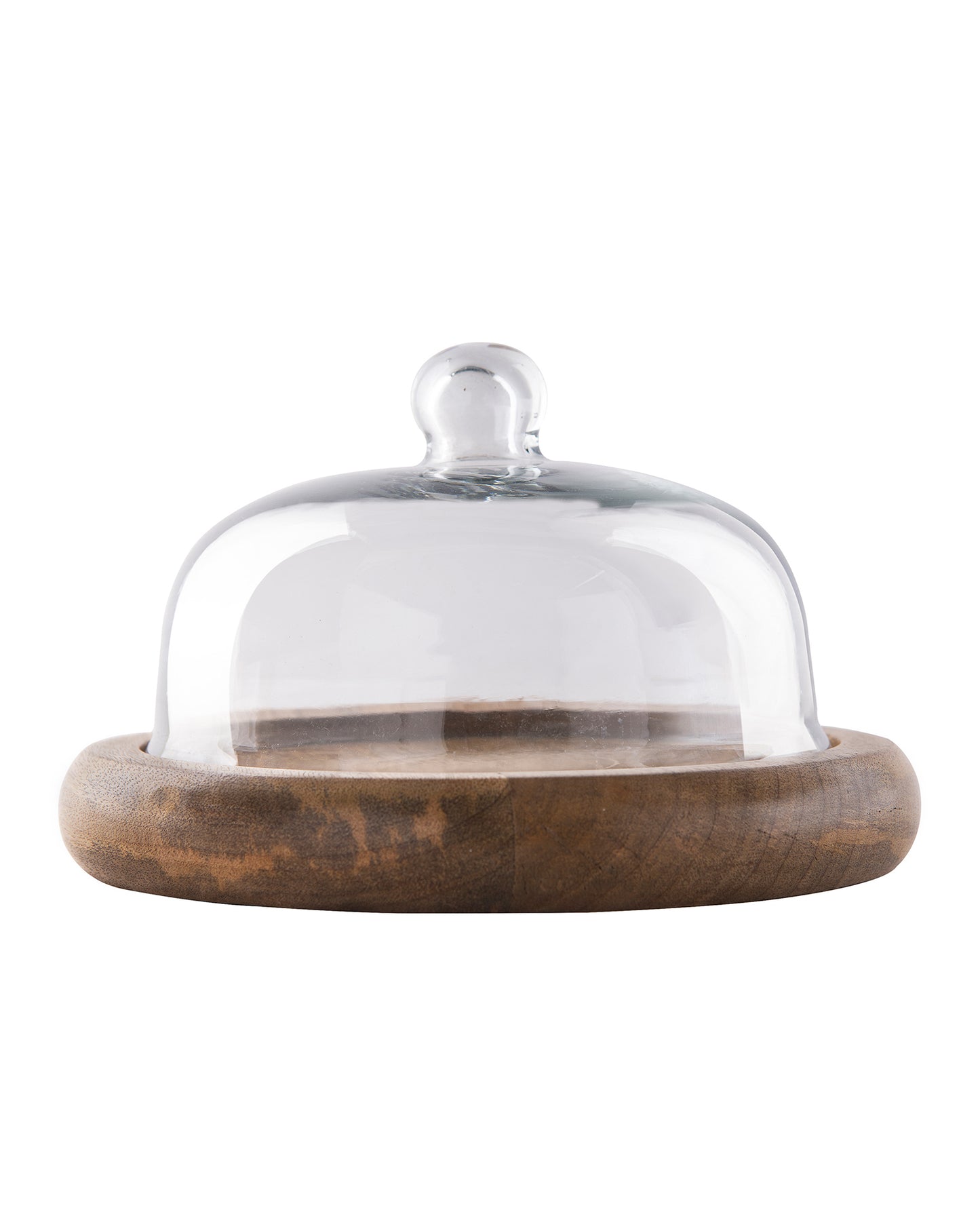 Rustic Flat base cake/cupcake stand with glass dome, cookie/dessert serving platter