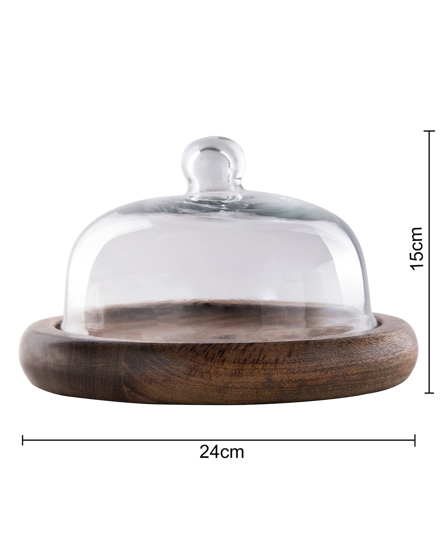 Rustic Flat base cake/cupcake stand with glass dome, cookie/dessert serving platter