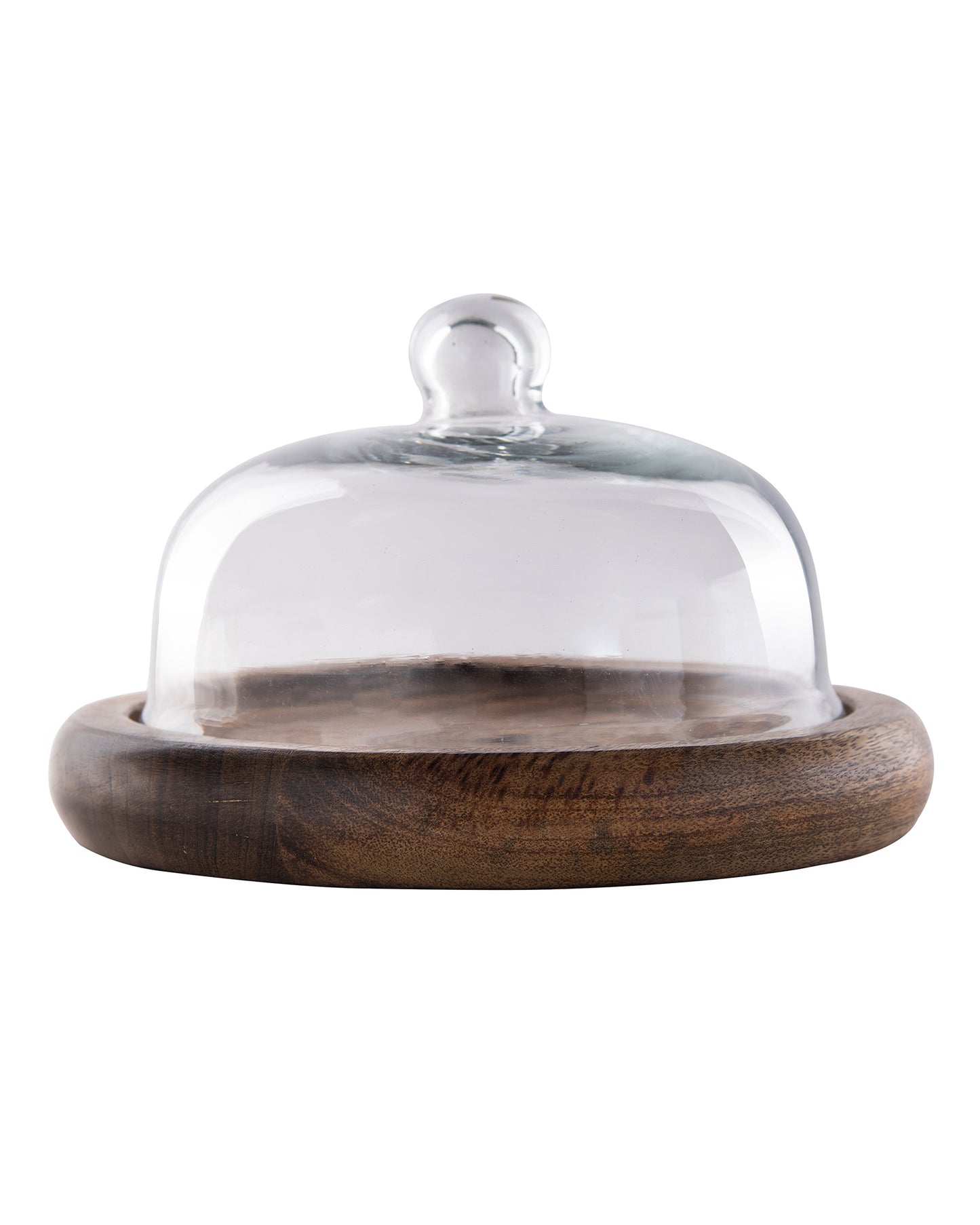 Rustic Flat base cake/cupcake stand with glass dome, cookie/dessert serving platter