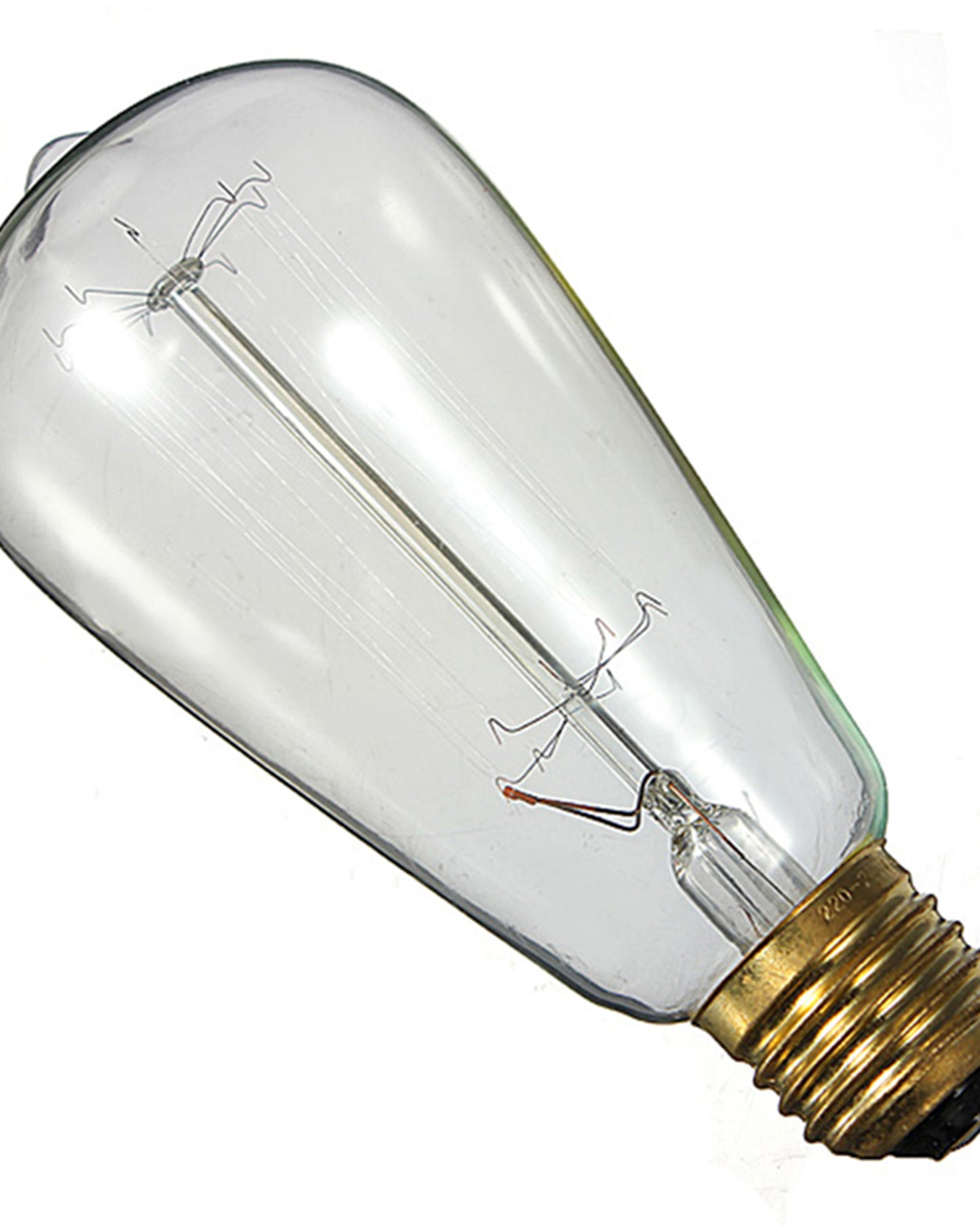 E27 ST64 Pear Shape Edison Tungsten Squirrel Cage Filament Vintage Antique Bulb