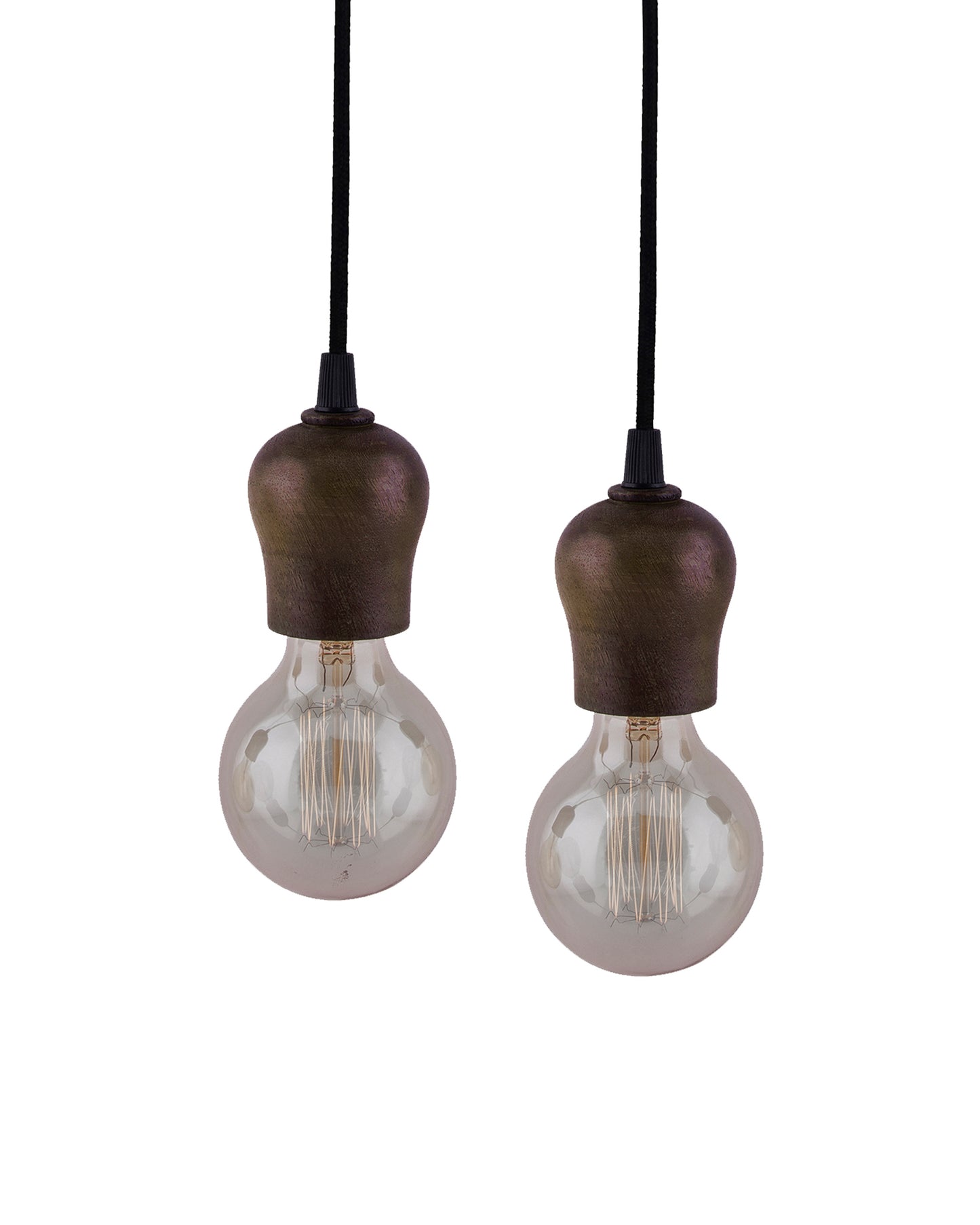 Edison Filament Wooden walnut Bubble Bulb Holder, Urban, retro, nordic style, with fixture
