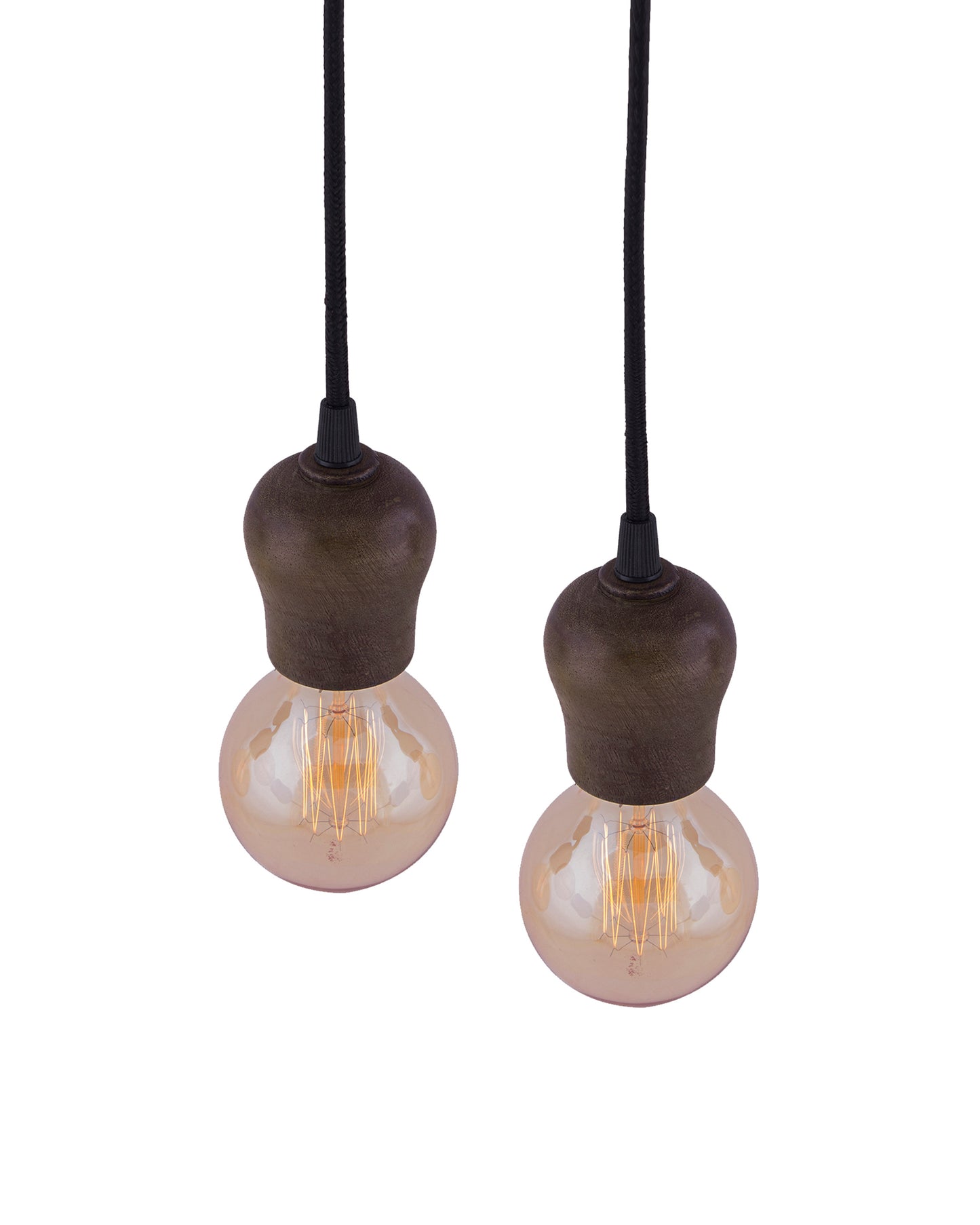 Edison Filament Wooden walnut Bubble Bulb Holder, Urban, retro, nordic style, with fixture