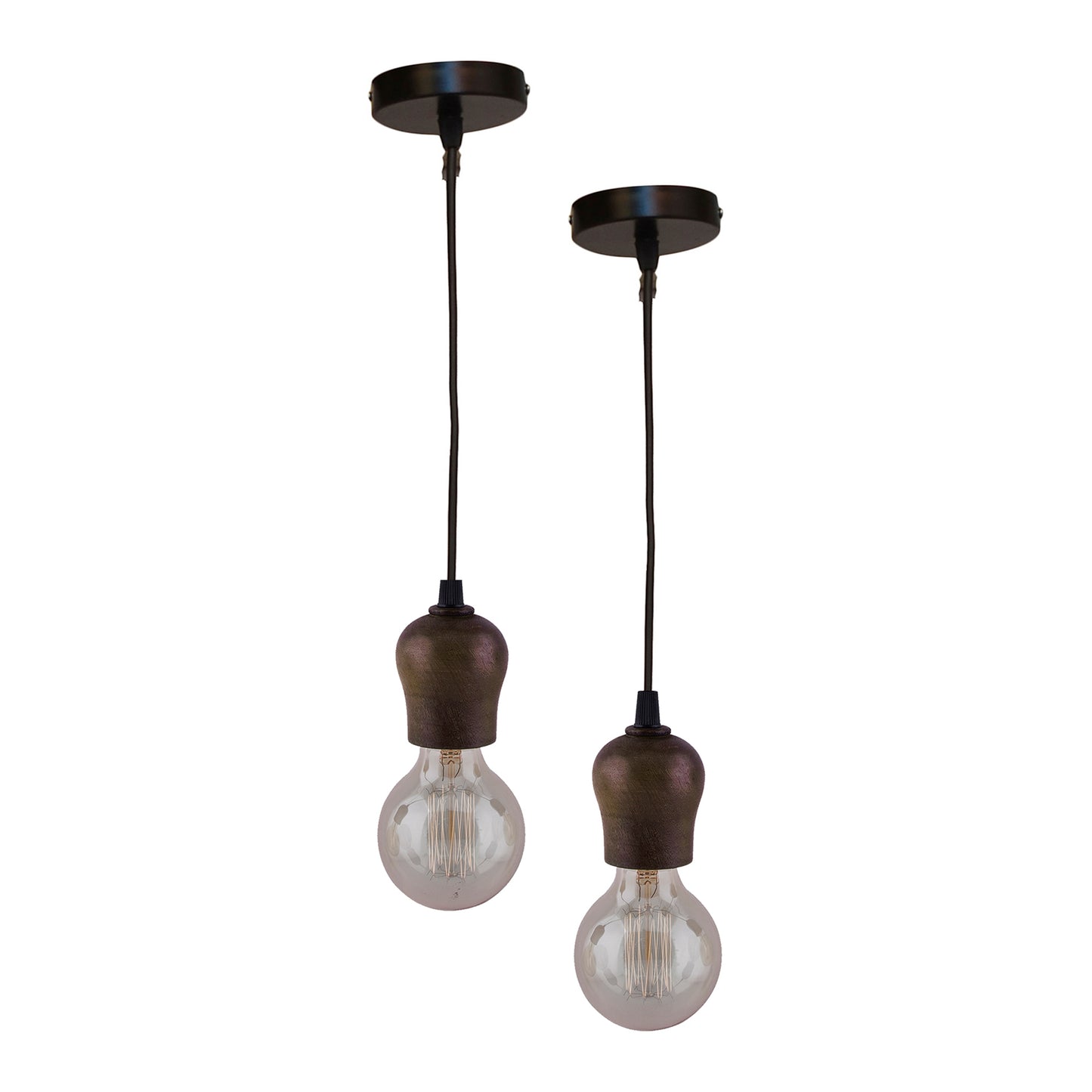 Edison Filament Wooden walnut Bubble Bulb Holder, Urban, retro, nordic style, with fixture
