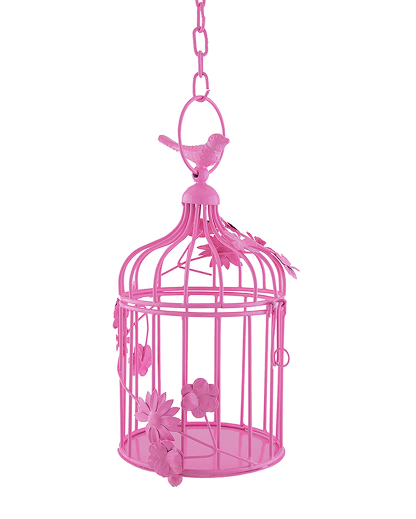 Bird Cage with Floral Vine Small Single, with hanging chain