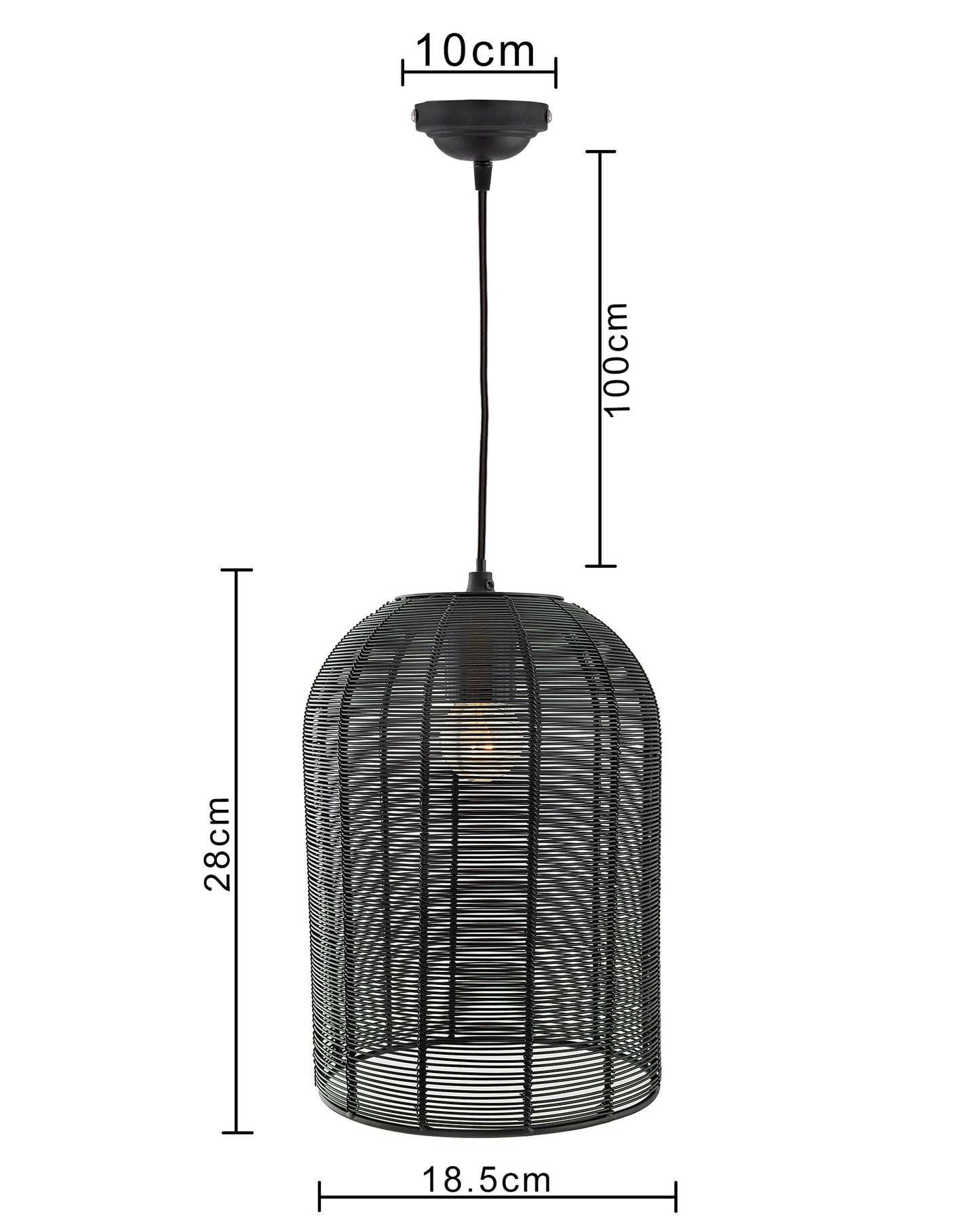 Industrial Metal Hanging Pendant Light, Wire mesh Metal Cage, Black