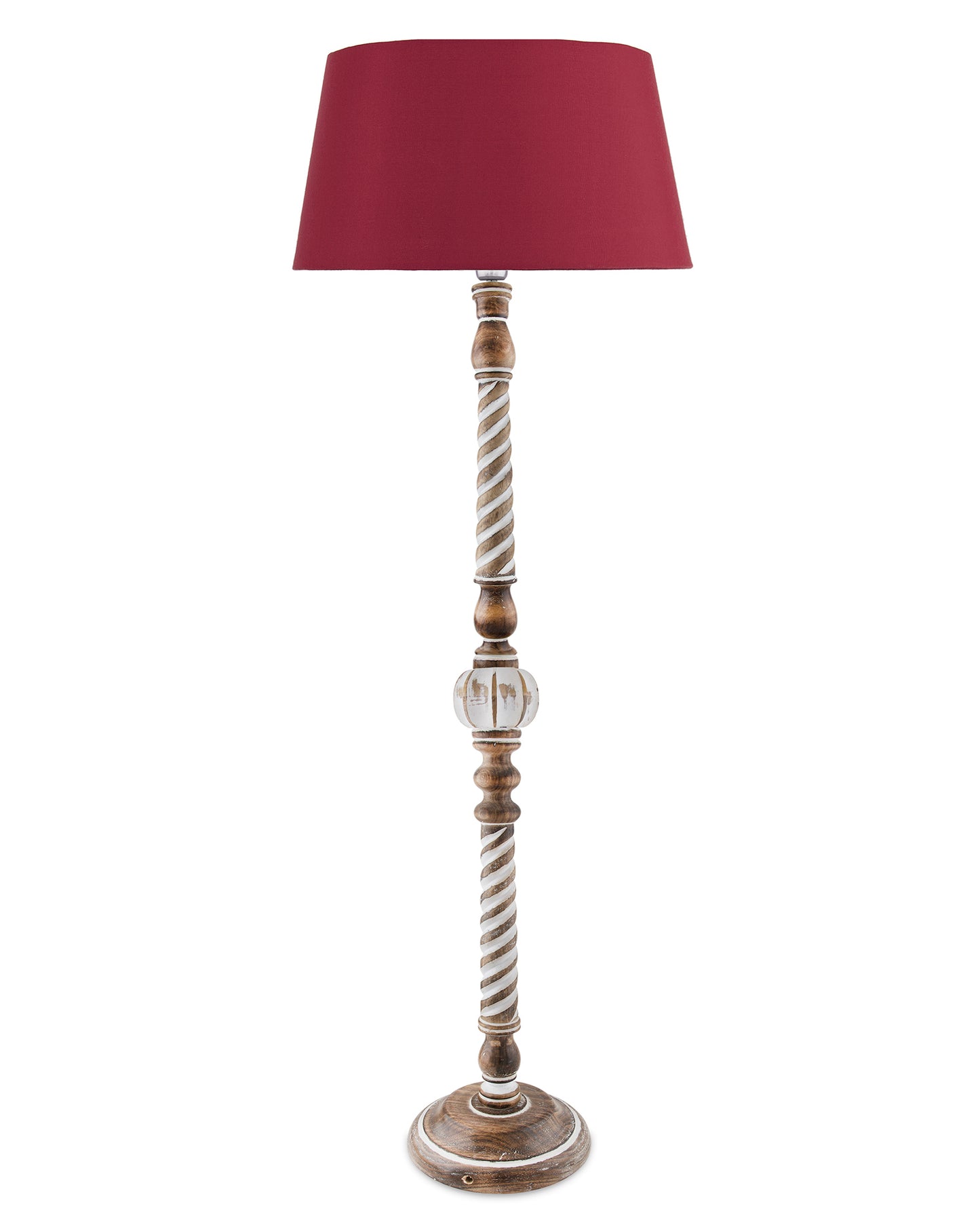 Classic Twister Antique white finish wooden floor lamp