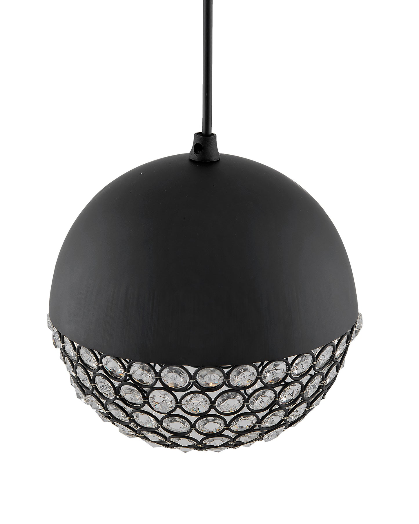 Matt black Crystal hanging globe light, ceiling light, Nordic E27 pendant