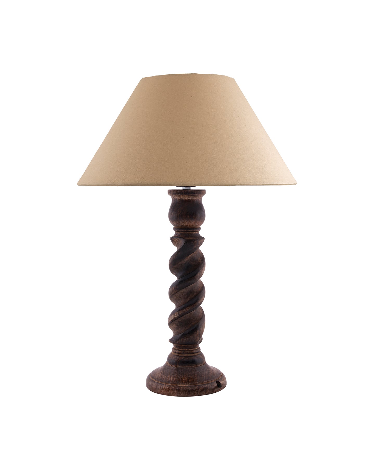 Classic Black Twister Table Lamp With Shade