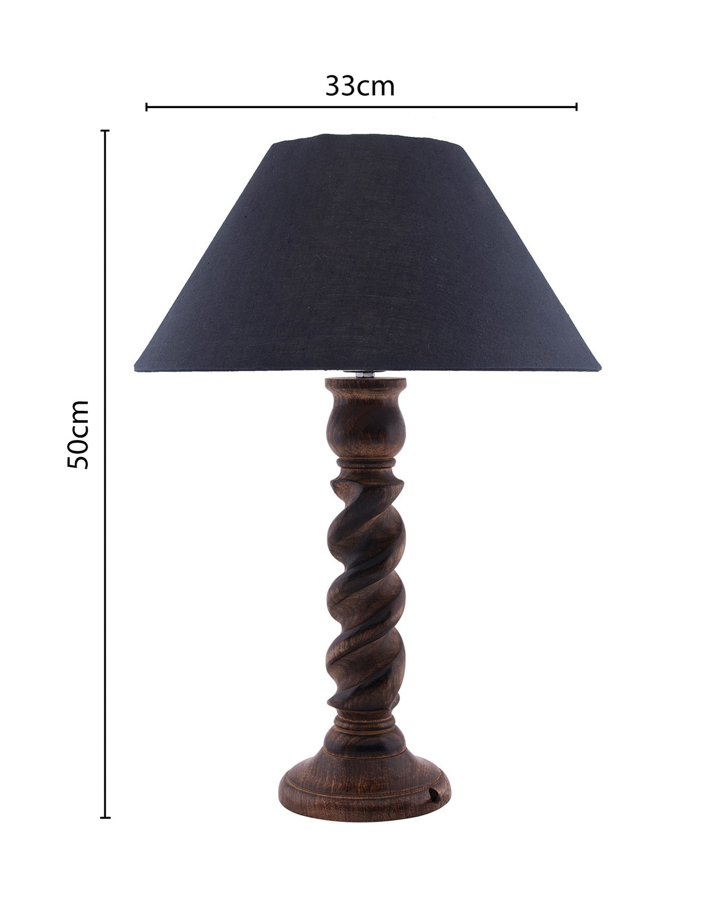 Classic Black Twister Table Lamp With Shade