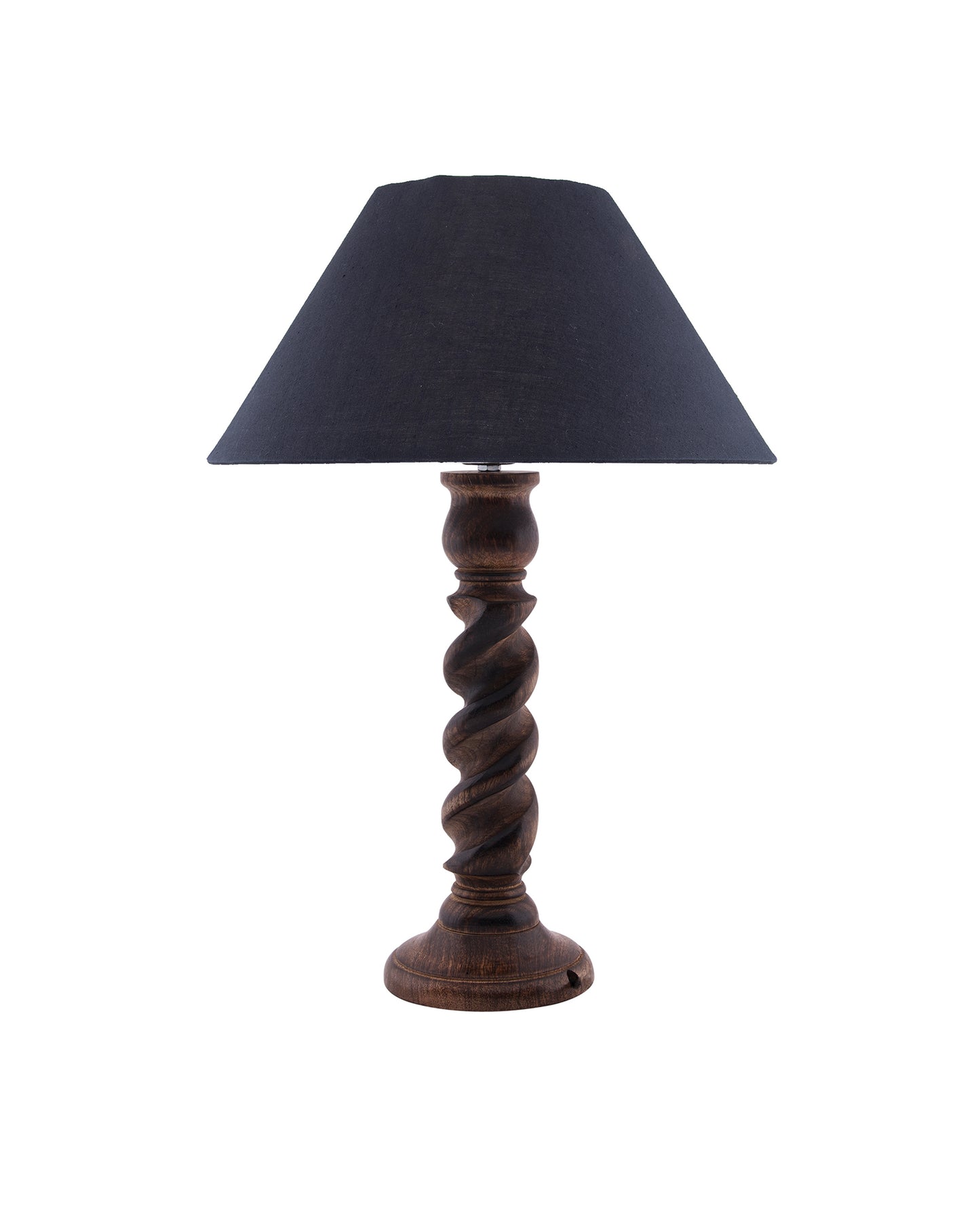 Classic Black Twister Table Lamp With Shade