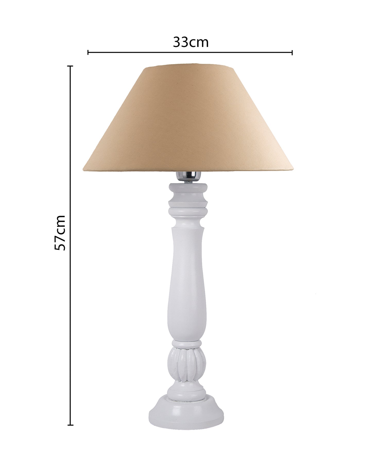 Classic Victorian White Wood Table Lamp With Shade