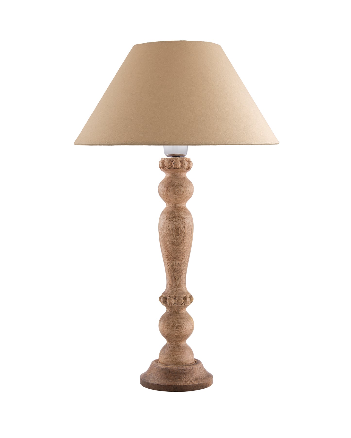 Eureka Polka Natural Wood Table Lamp With Shade