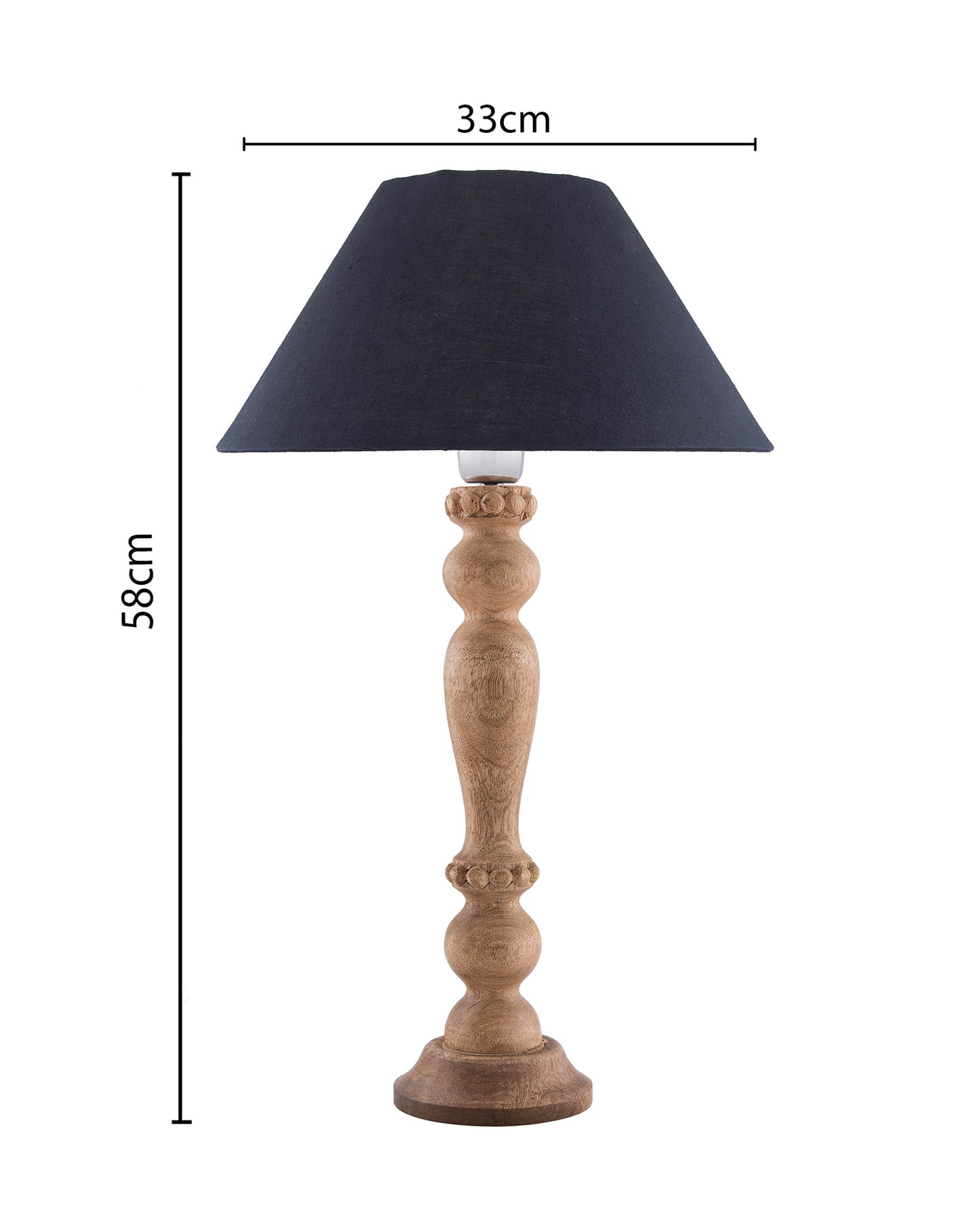 Eureka Polka Natural Wood Table Lamp With Shade