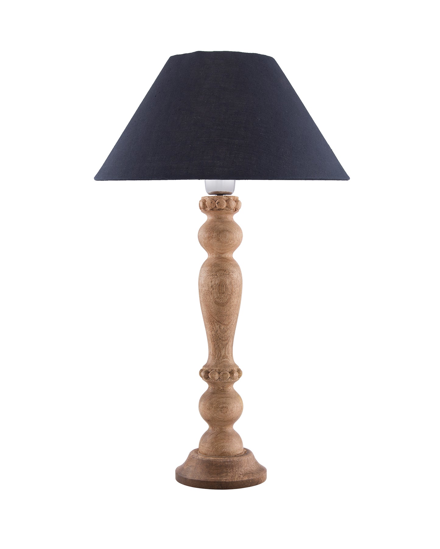 Eureka Polka Natural Wood Table Lamp With Shade