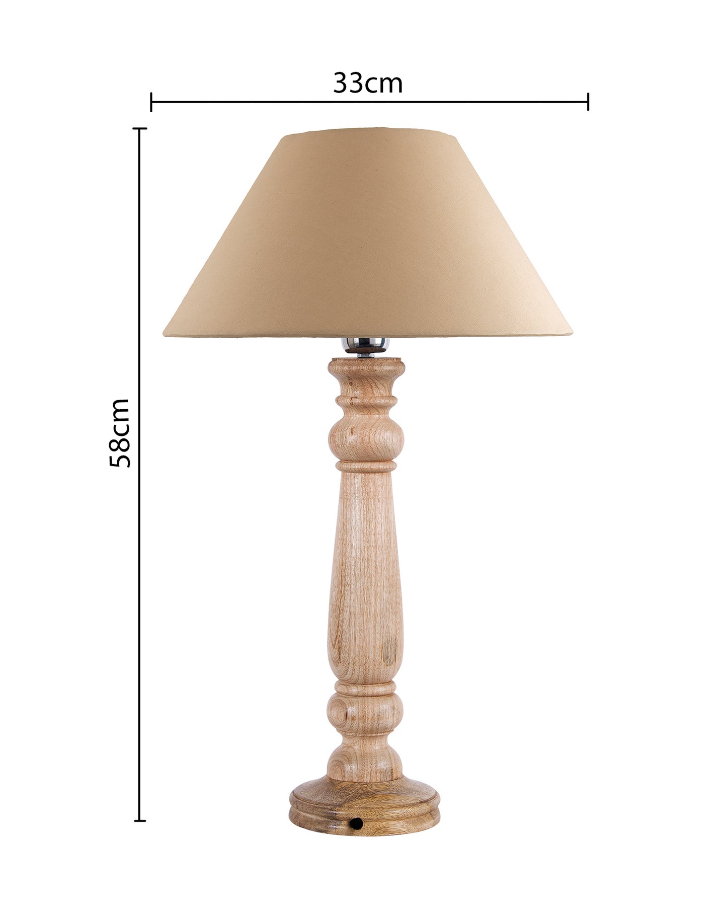 Mabel Rustic Wood Table Lamp with Shade