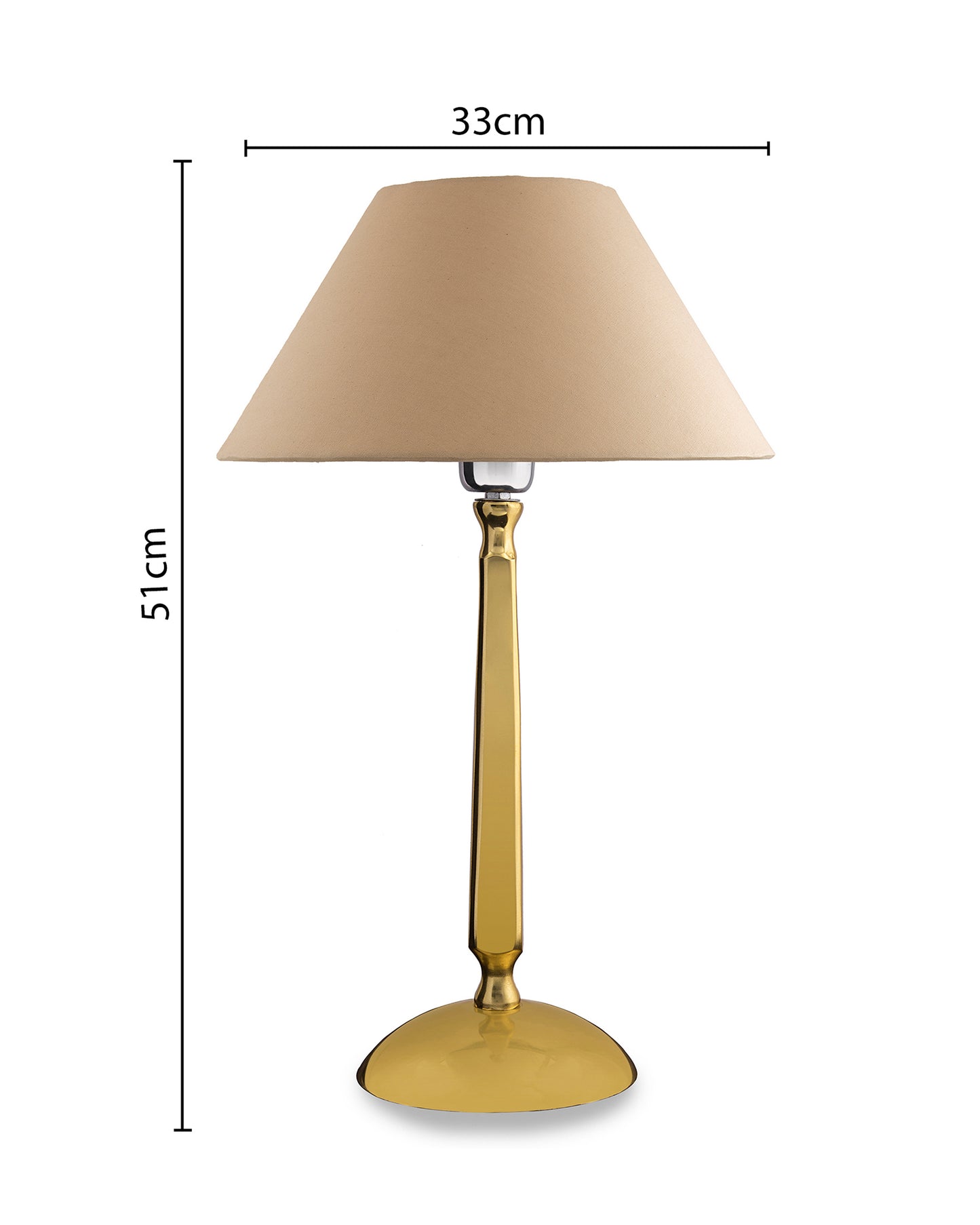 Classic Cubist Gold Brushed Lamp with Shade