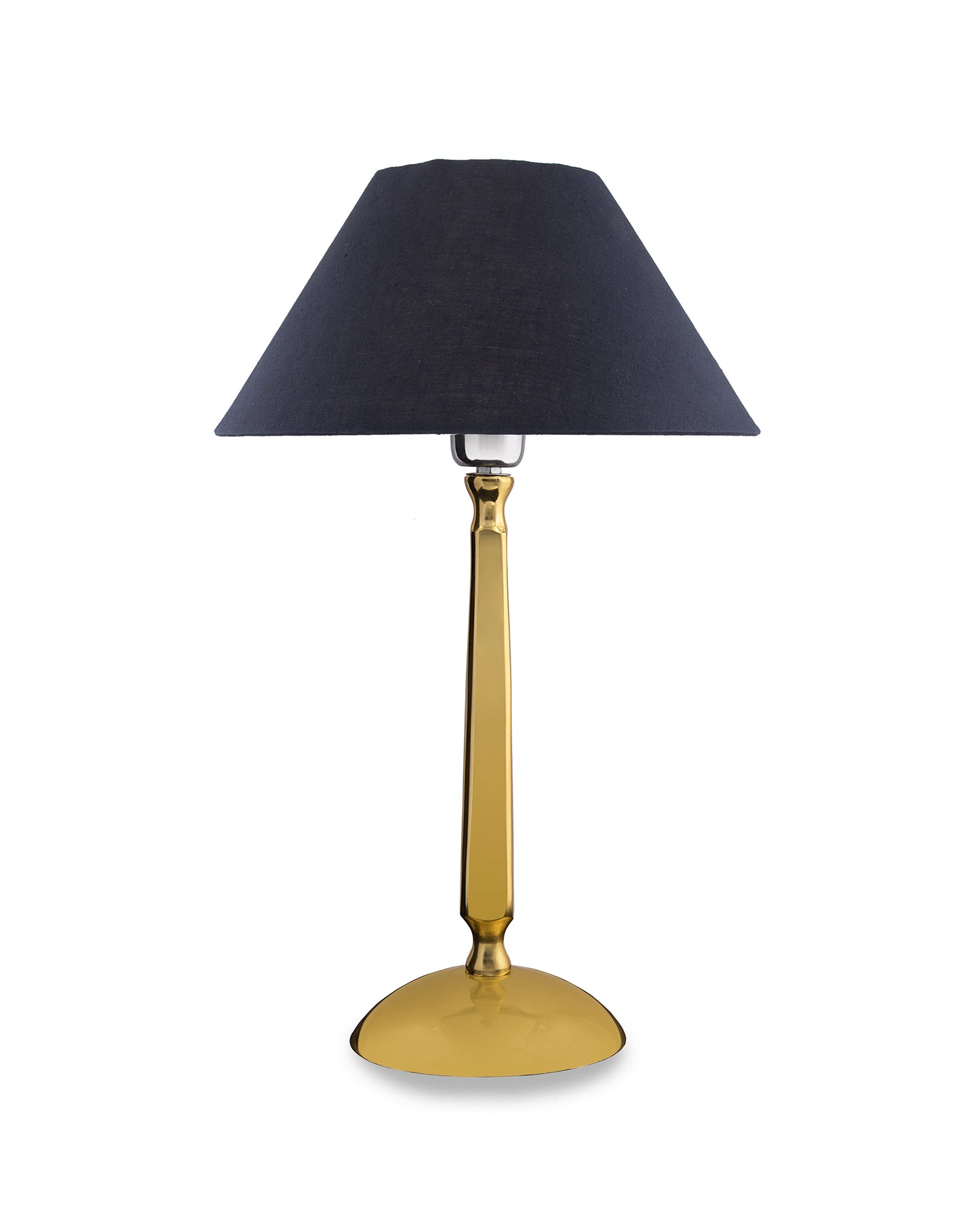 Classic Cubist Gold Brushed Lamp with Shade