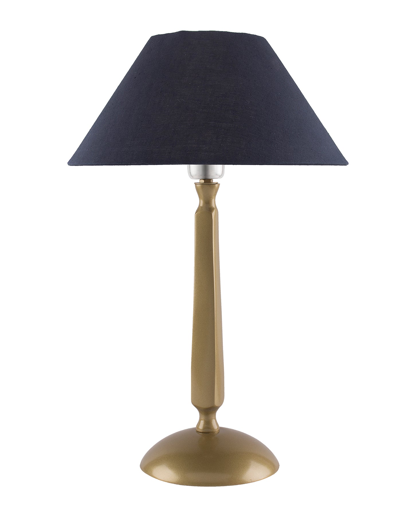 Classic Cubist Gold Brushed Lamp with Shade