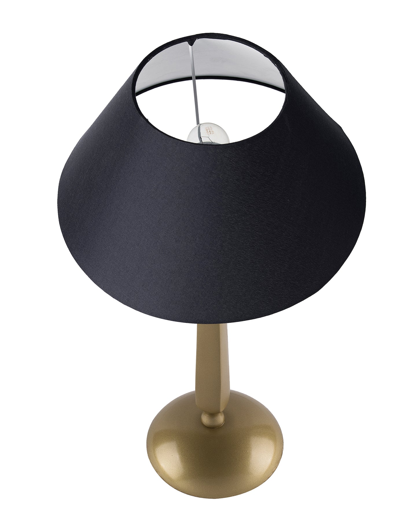 Classic Cubist Gold Brushed Lamp with Shade