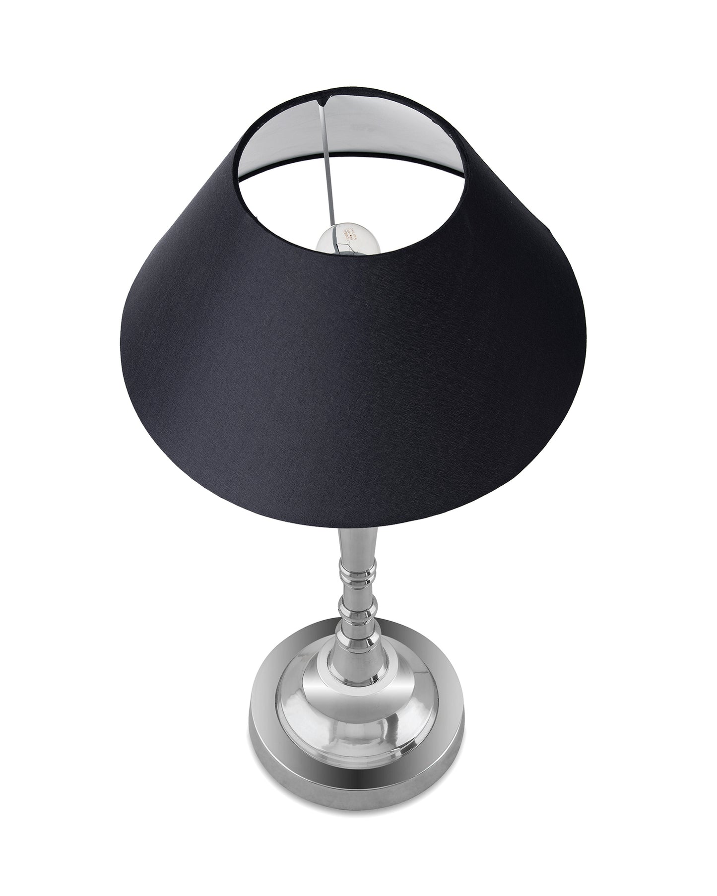 Imperial nickel brushed lamp with shade