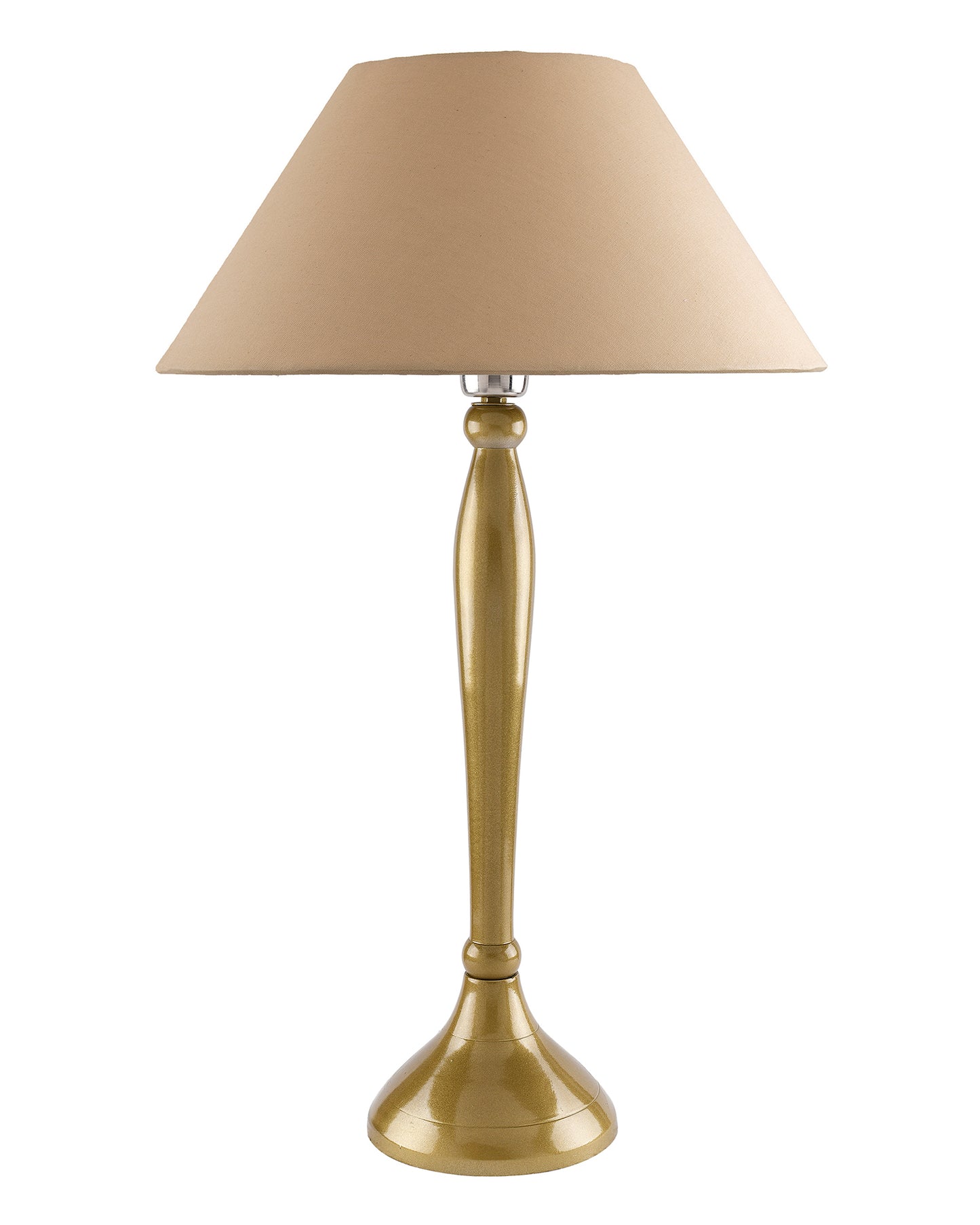 Royal Ovoid gold brushed lamp with shade