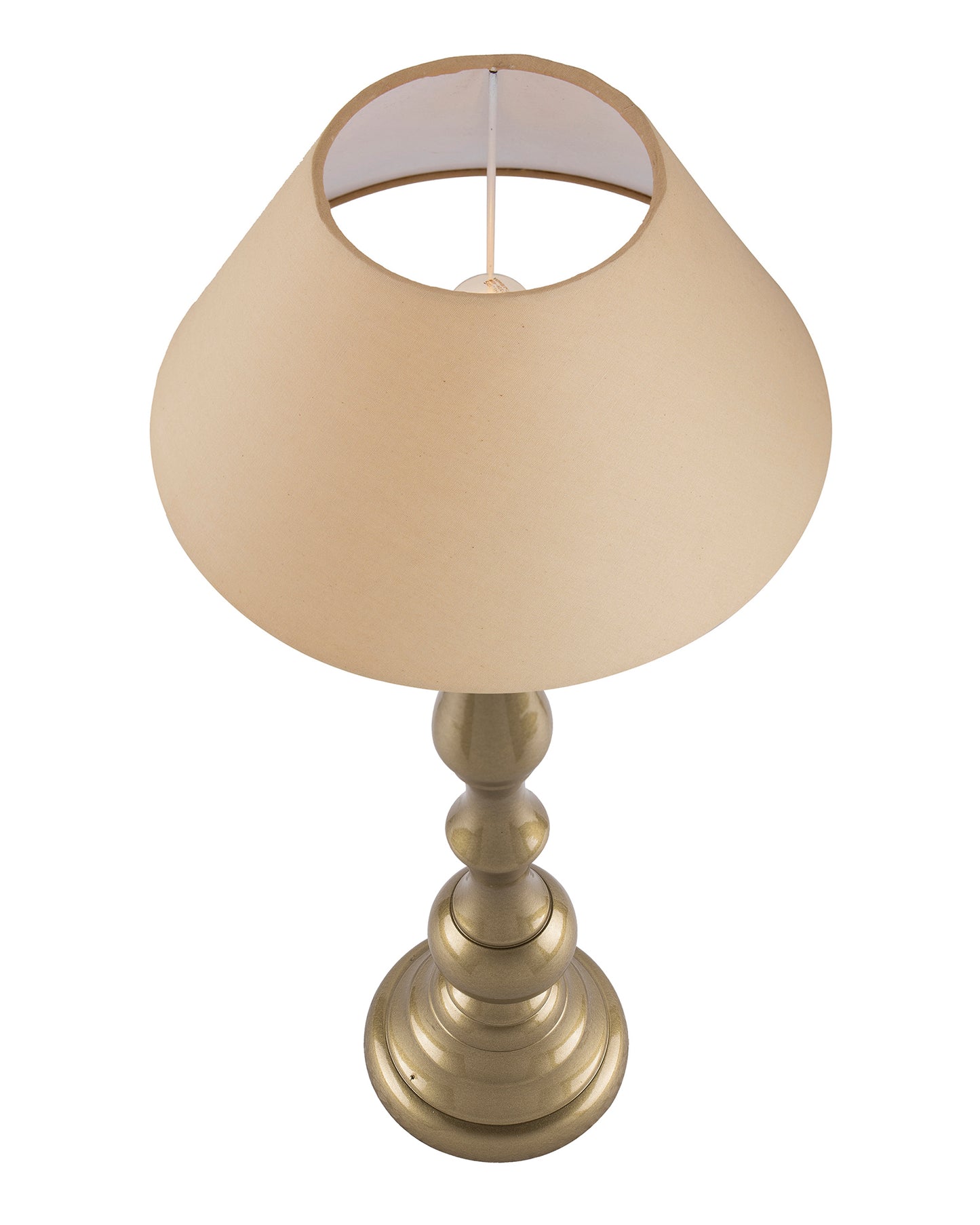 Teardrop gold brushed lamp with shade