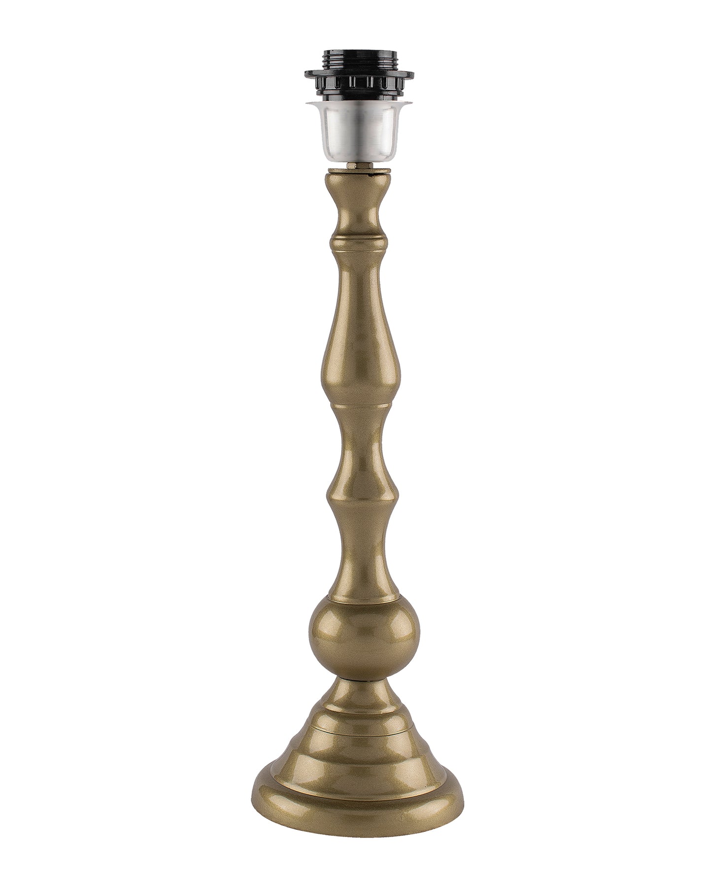 Teardrop gold brushed lamp with shade