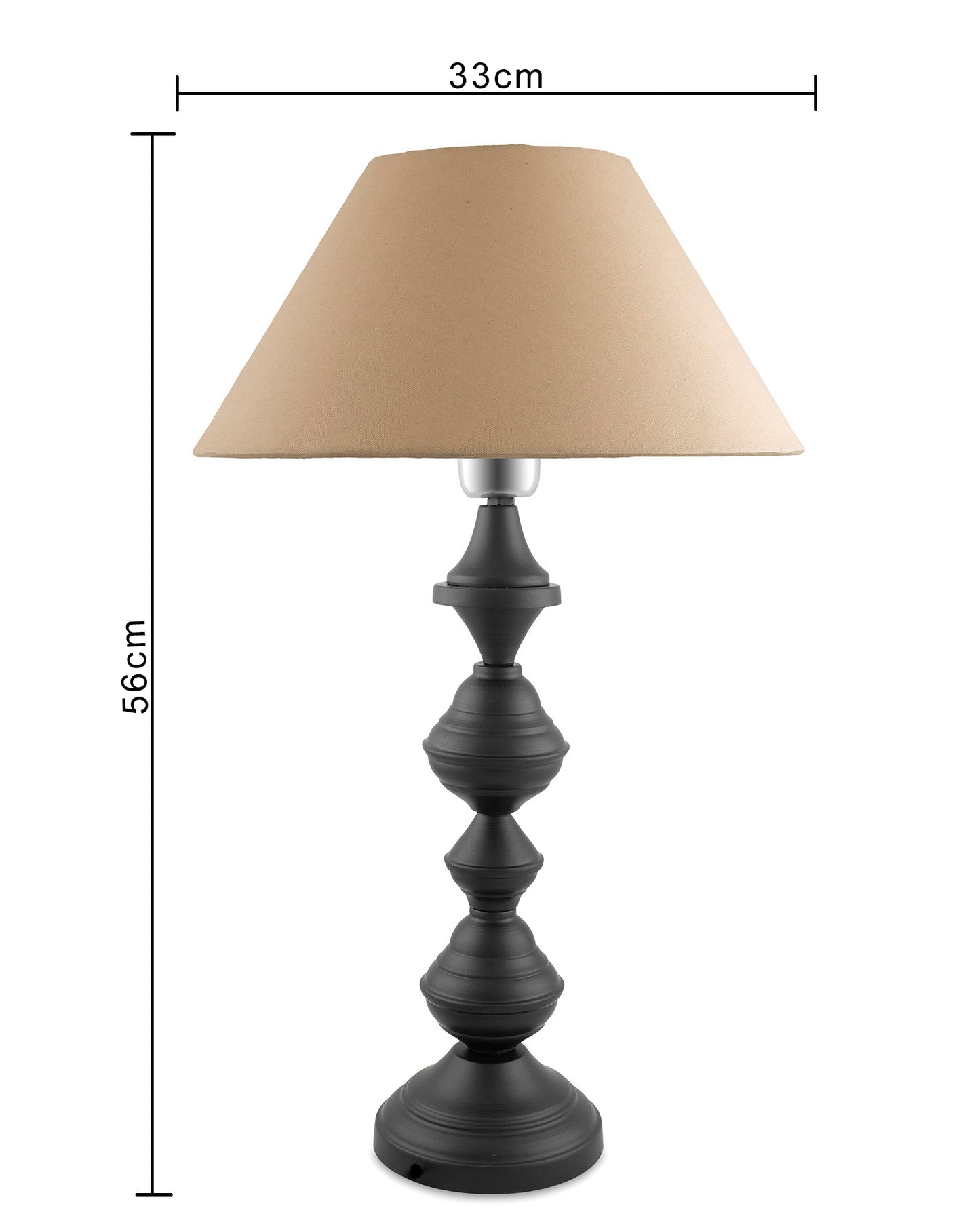 Nordic waterdrop matt black table lamp with shade