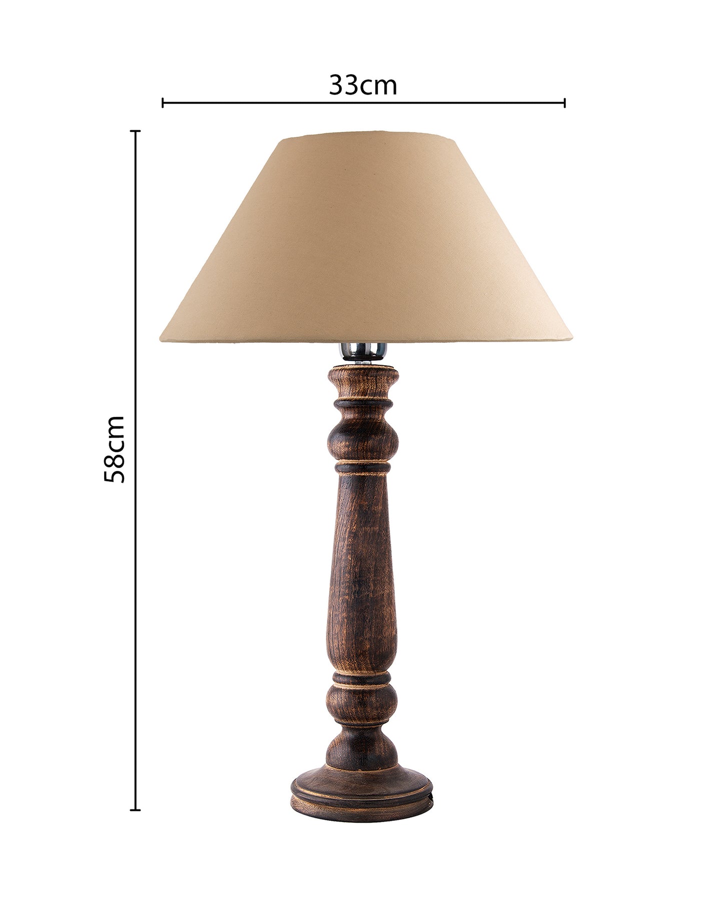 Mabel Antique Black Wood Table Lamp with Shade