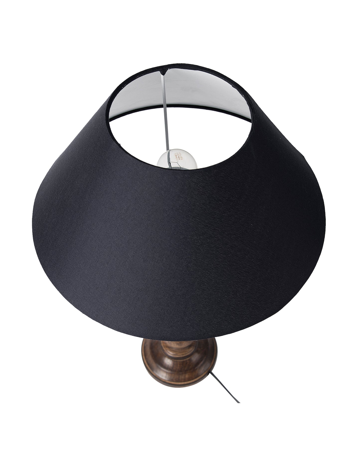 Mabel Antique Black Wood Table Lamp with Shade