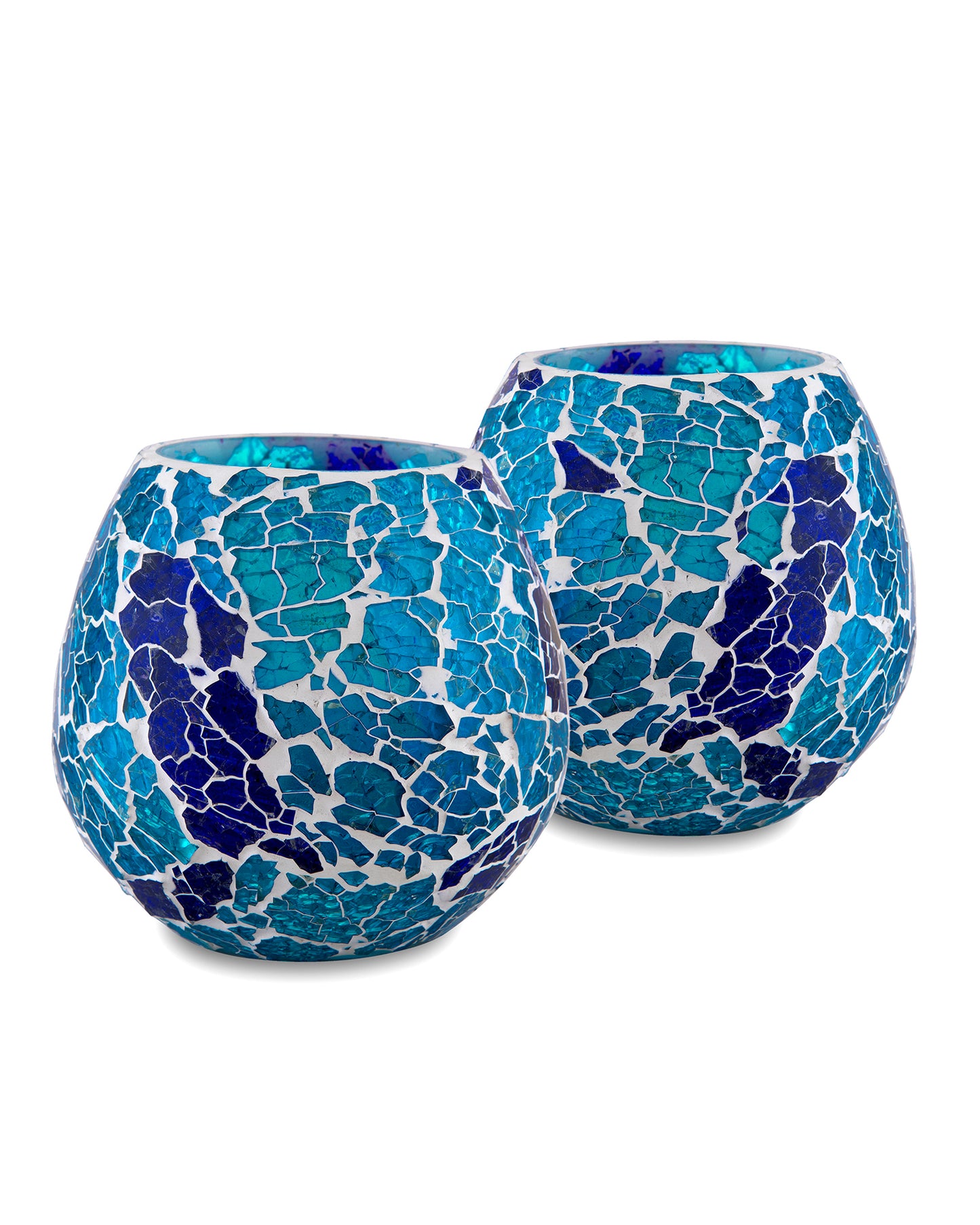Moroccan Glass Mosaic Candle Holder, Tea Light holder Votive, Set of 2