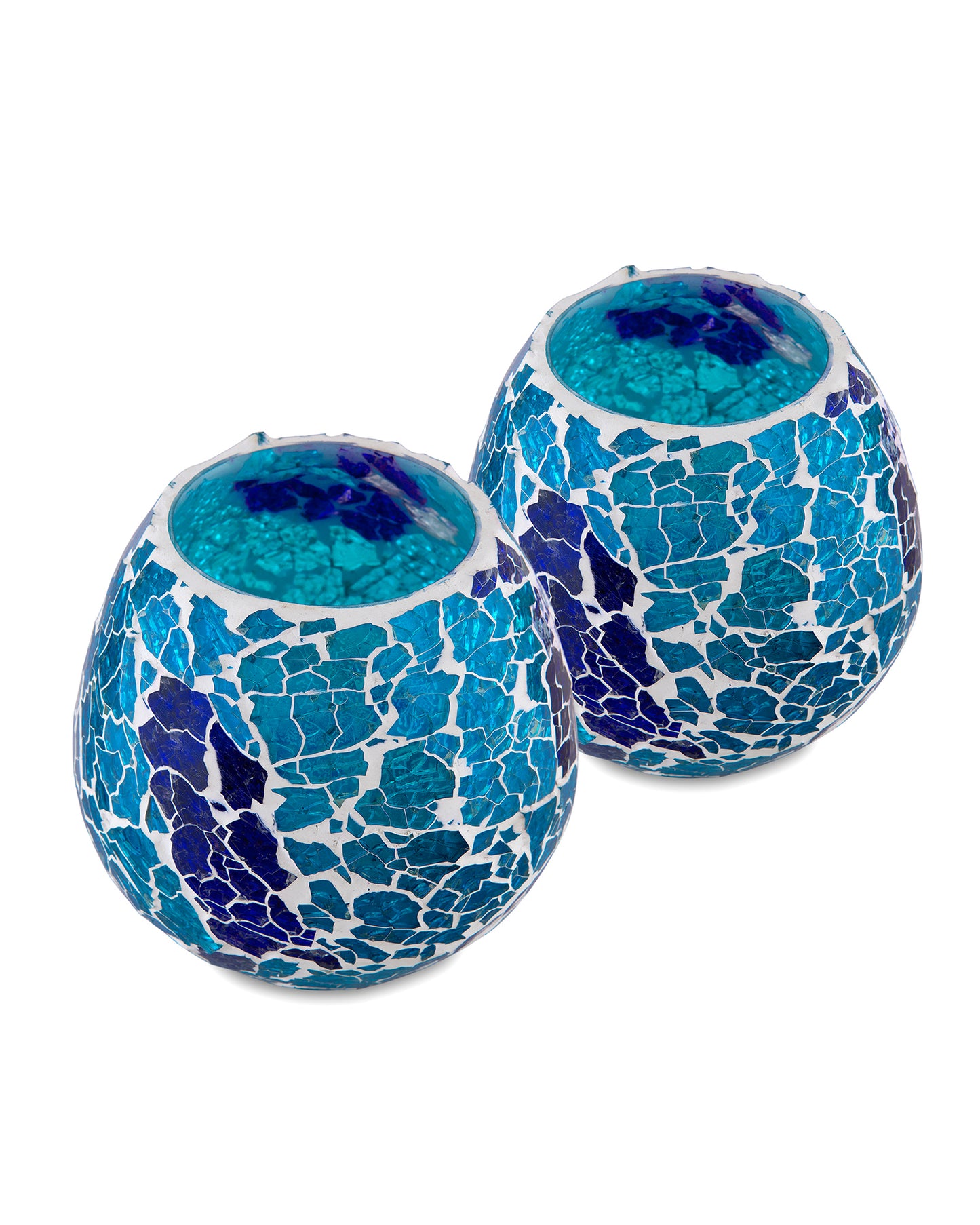 Moroccan Glass Mosaic Candle Holder, Tea Light holder Votive, Set of 2